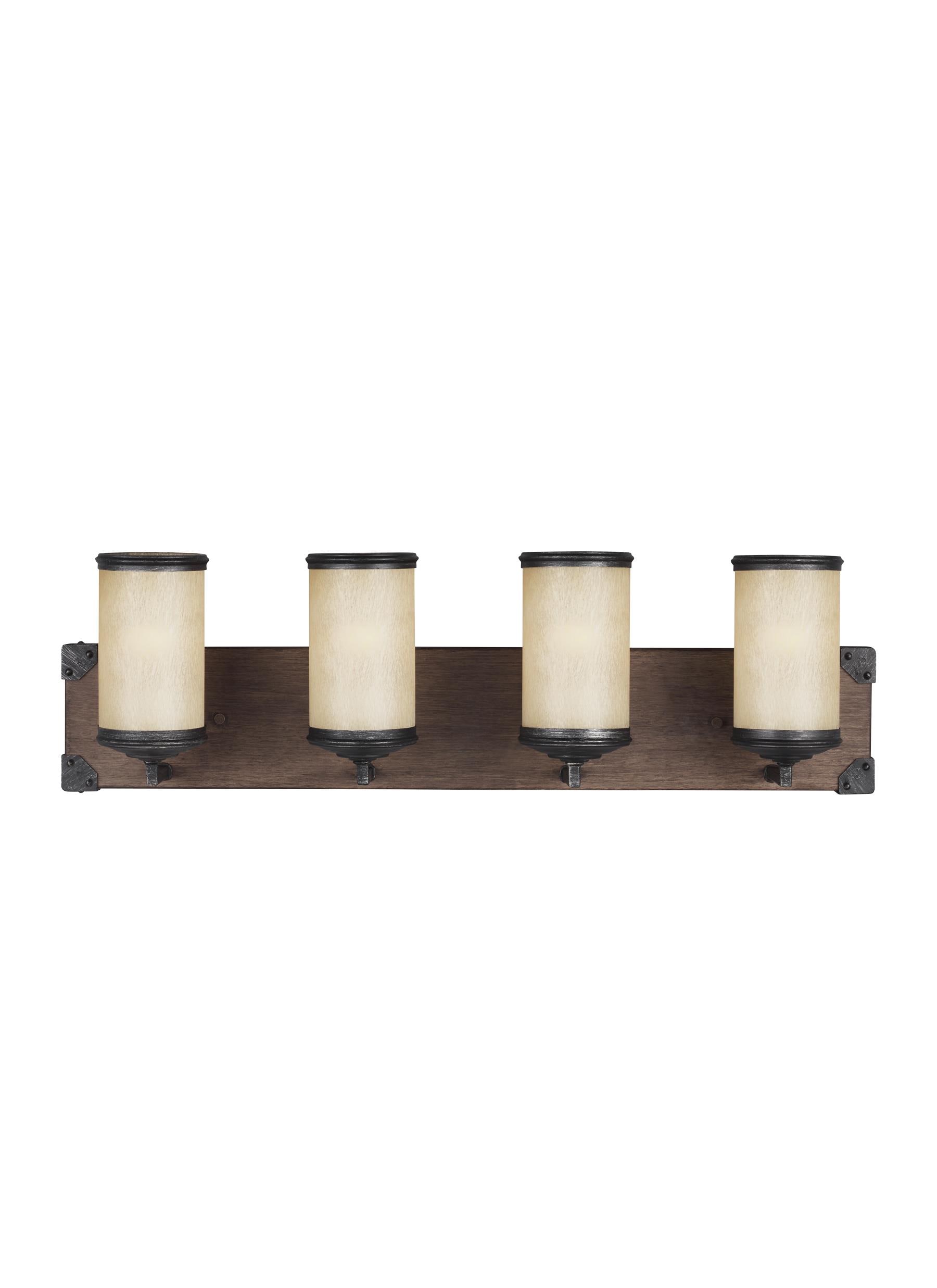Generation Lighting 4413304EN3-846 Dunning 26.25-in 4-Light Stardust and Cerused Oak LED Modern/Contemporary Vanity Light