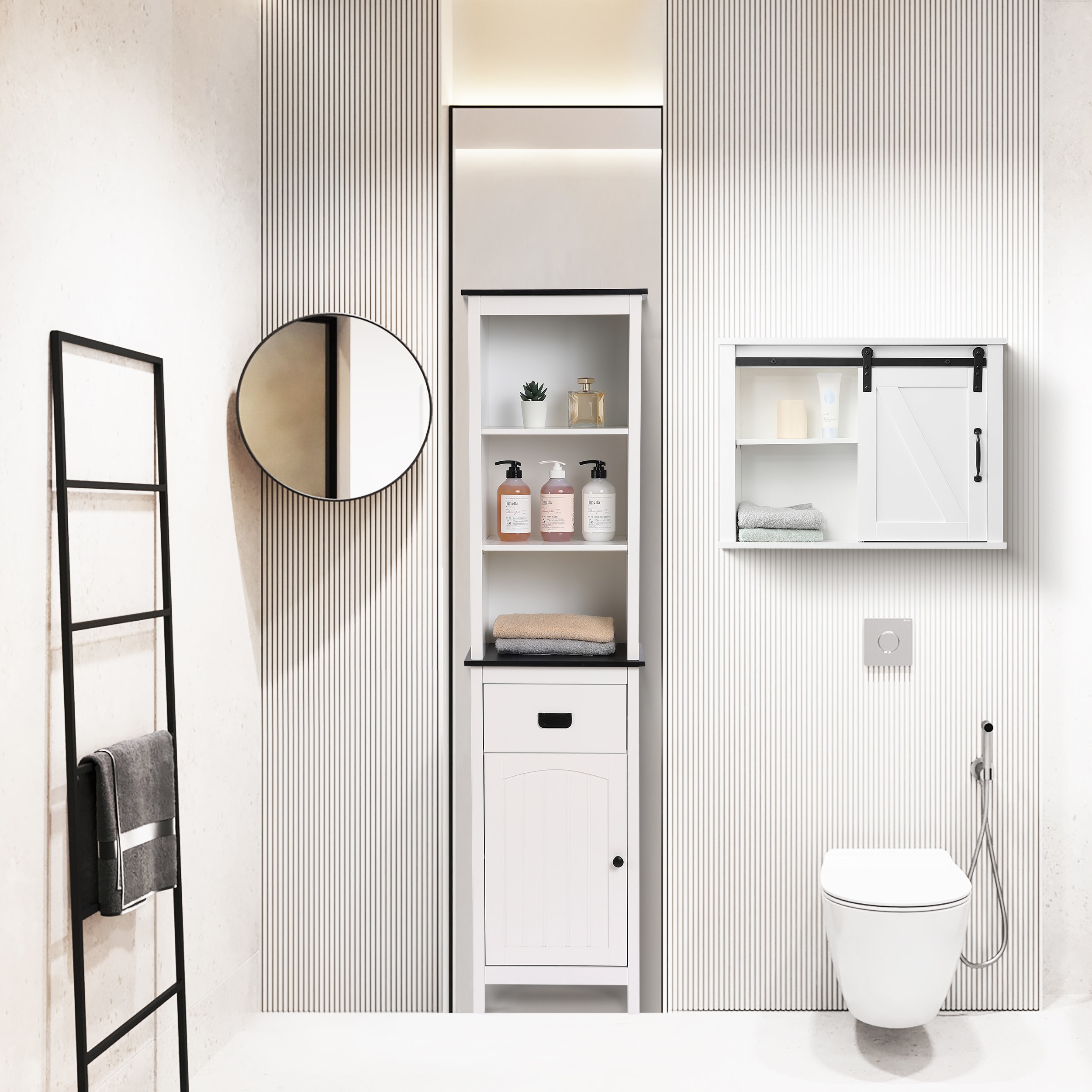 LuxenHome WHIF961 Bathroom-Wall-Cabinets - View #3