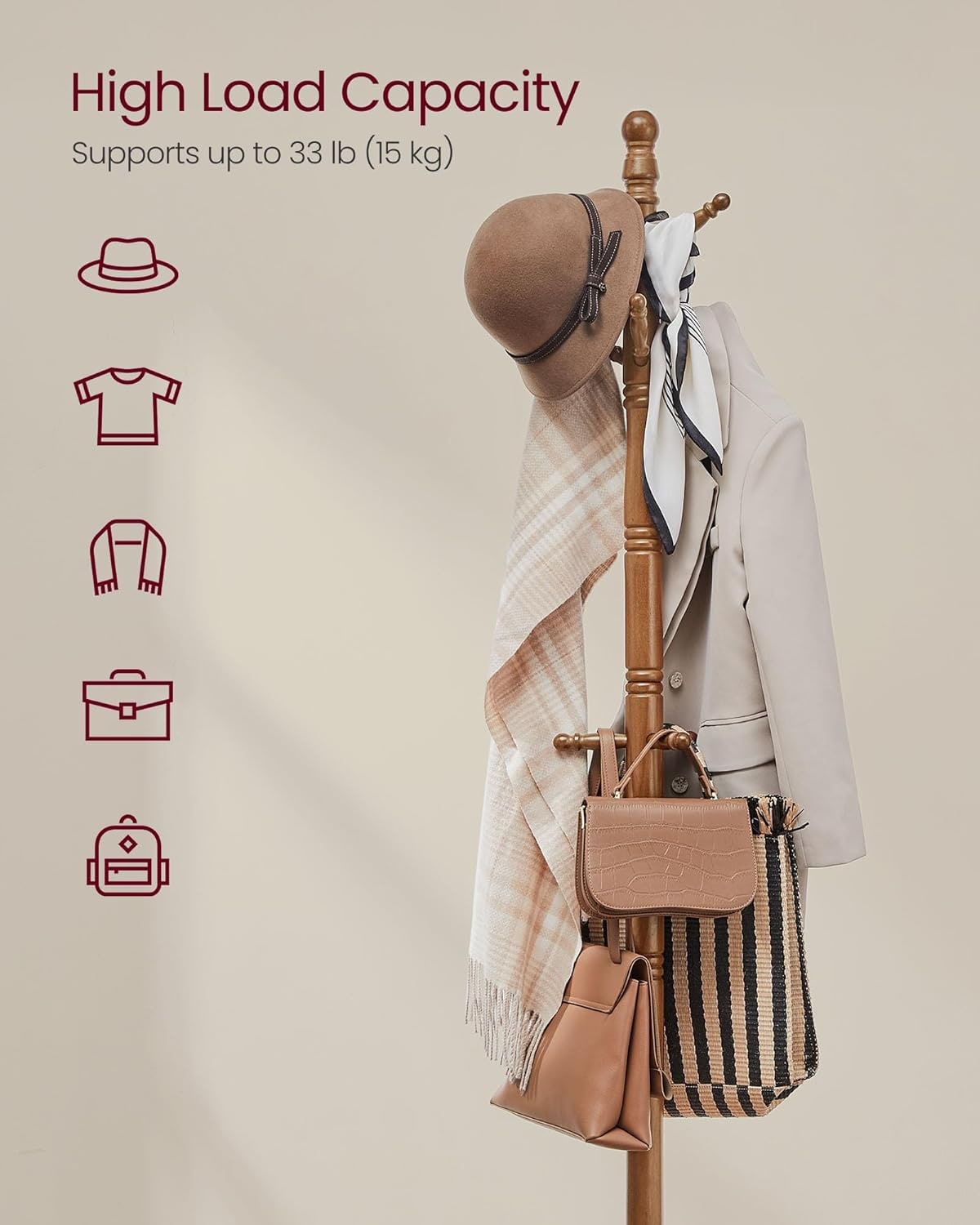 SONGMICS HOME RCR03WN Coatrack-Stands-Pedestals - View #6