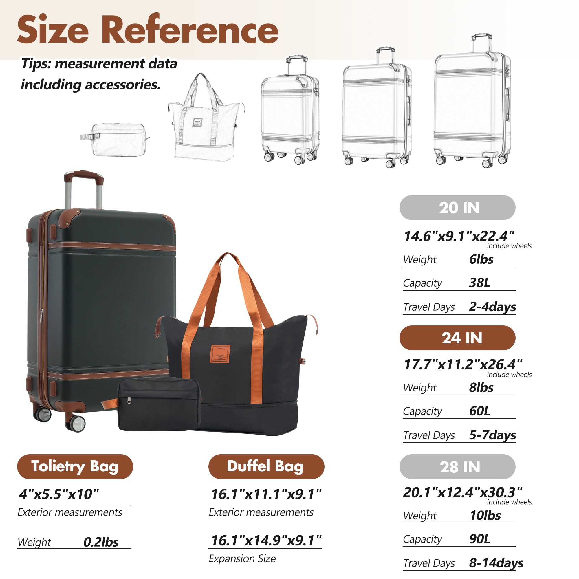 ModernLuxe L3P-N732P193484B Luggage-And-Luggage-Sets - View #7