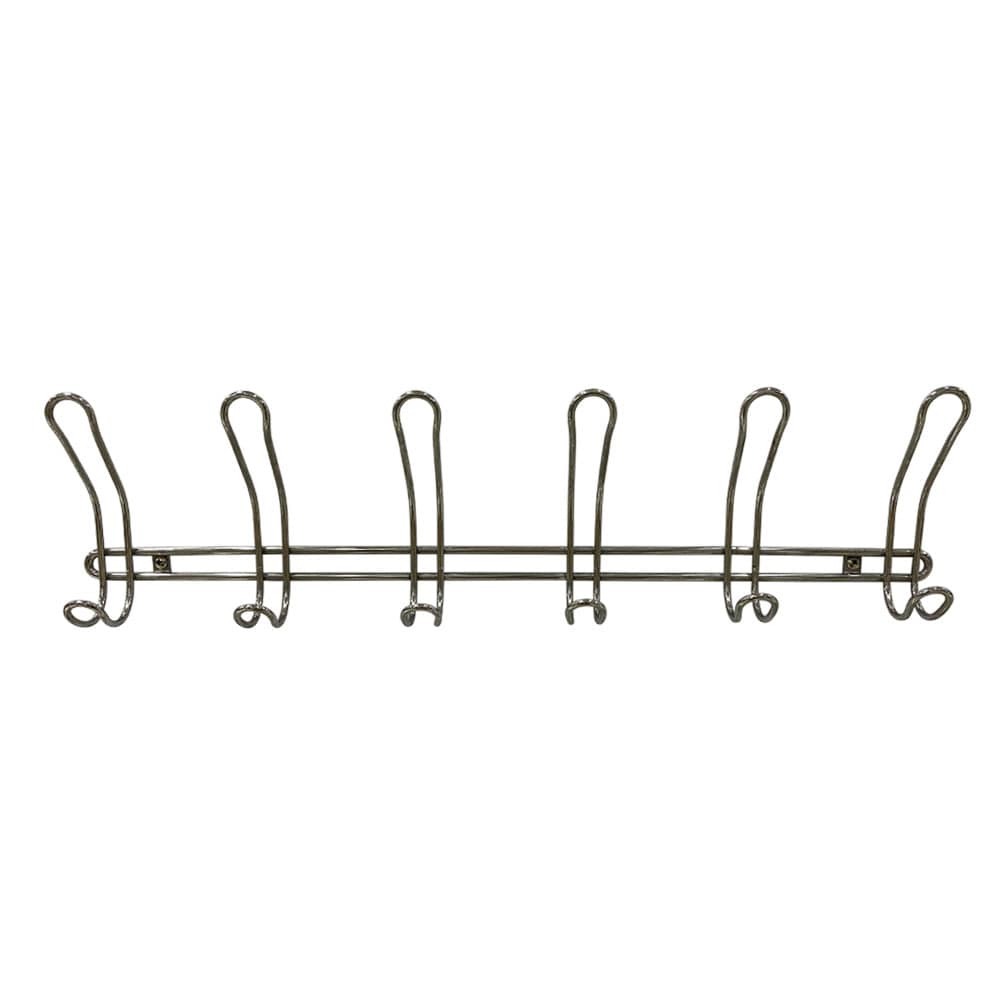 Style Selections 6-Hook 19.61-in x 0.79-in H Chrome Decorative Wall Hook  (15-lb Capacity)