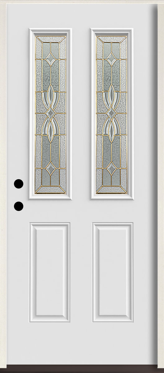 RELIABILT LO964241 Laurel 36-in x 80-in x 4-5/8-in Fiberglass Twin lite Right-hand inswing Arctic White Paint Painted Prehung Front Door Insulating core