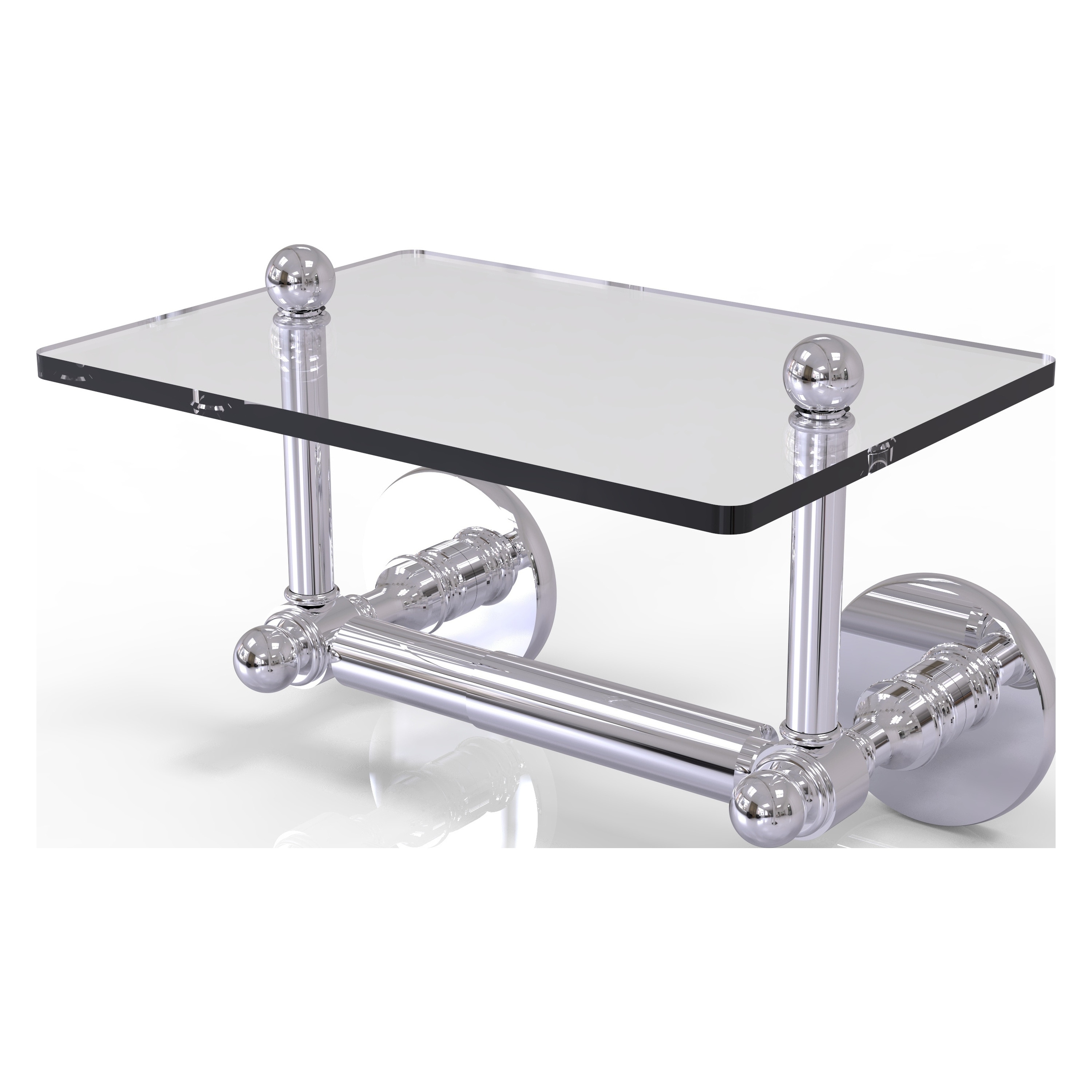 Allied Brass P1000-GLT-24-PC Prestige Skyline Polished Chrome Wall mount Double post Toilet Paper Holder 1 -Rolls