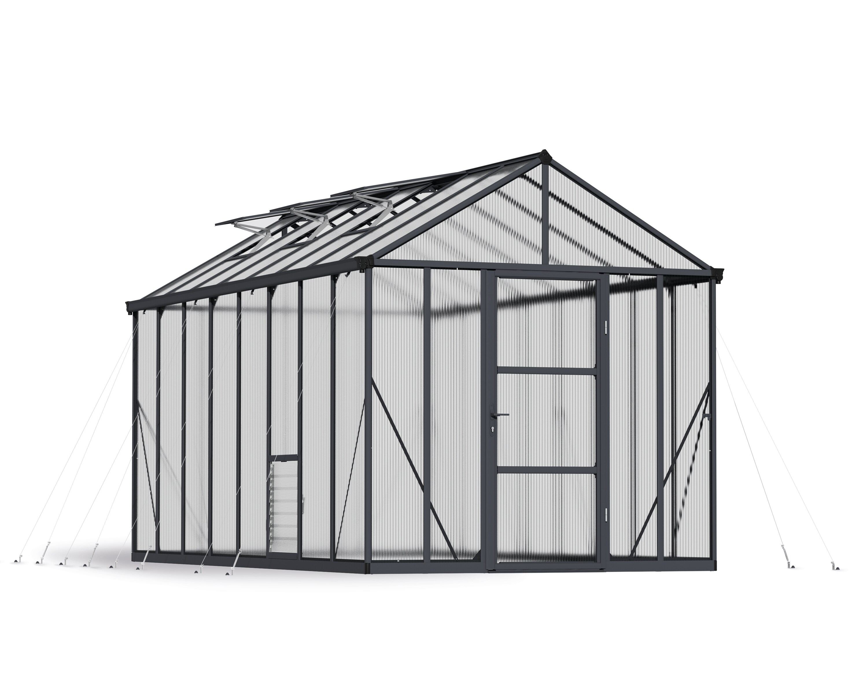 Canopia by Palram 702209 Glory 16-ft L x 8-ft W x 8.8-ft H Gray Frame/Diff. Panels Greenhouse Kit