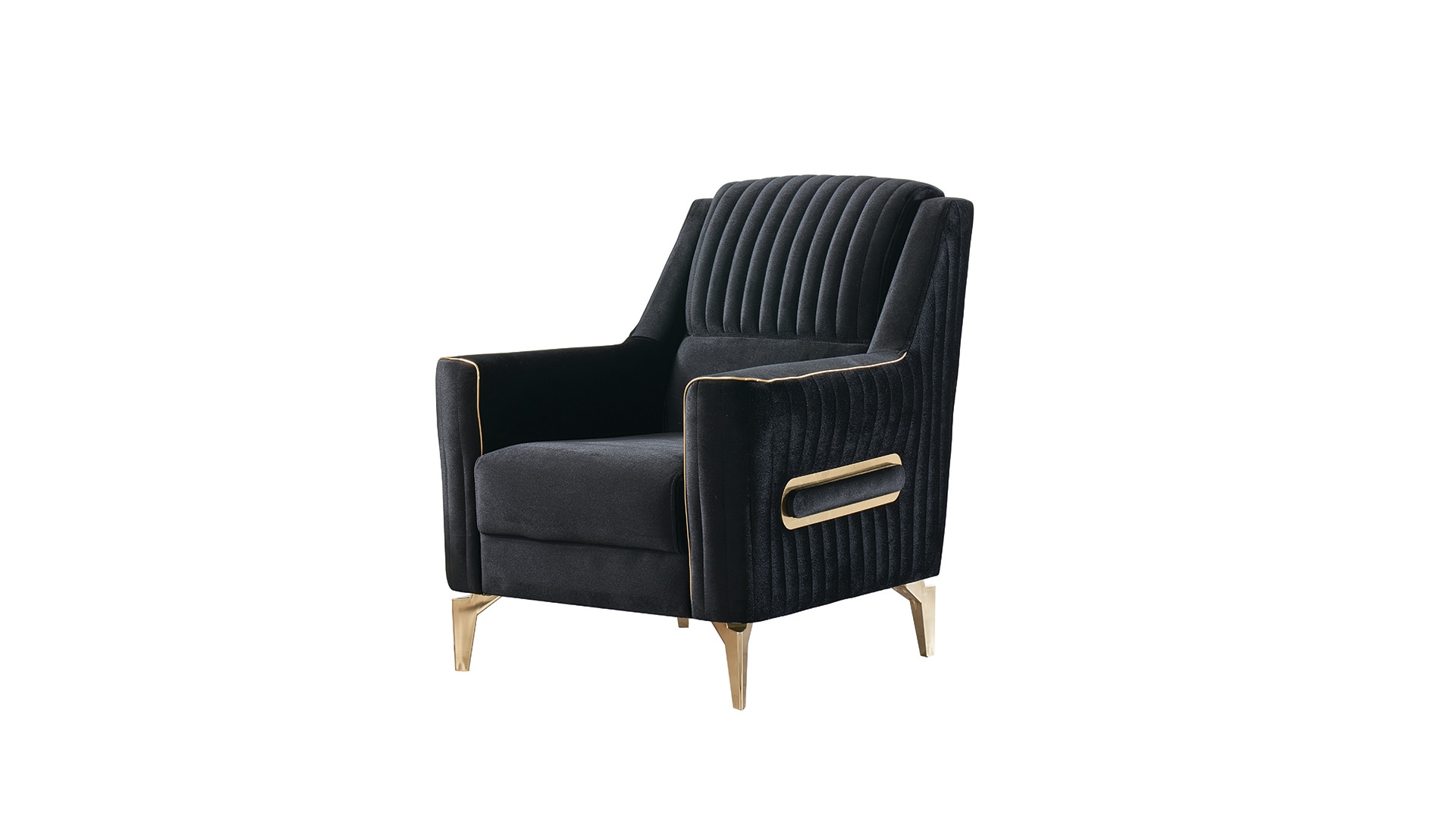 Galaxy 601955557085 Melody Modern Black Velvet Sleeper Chair