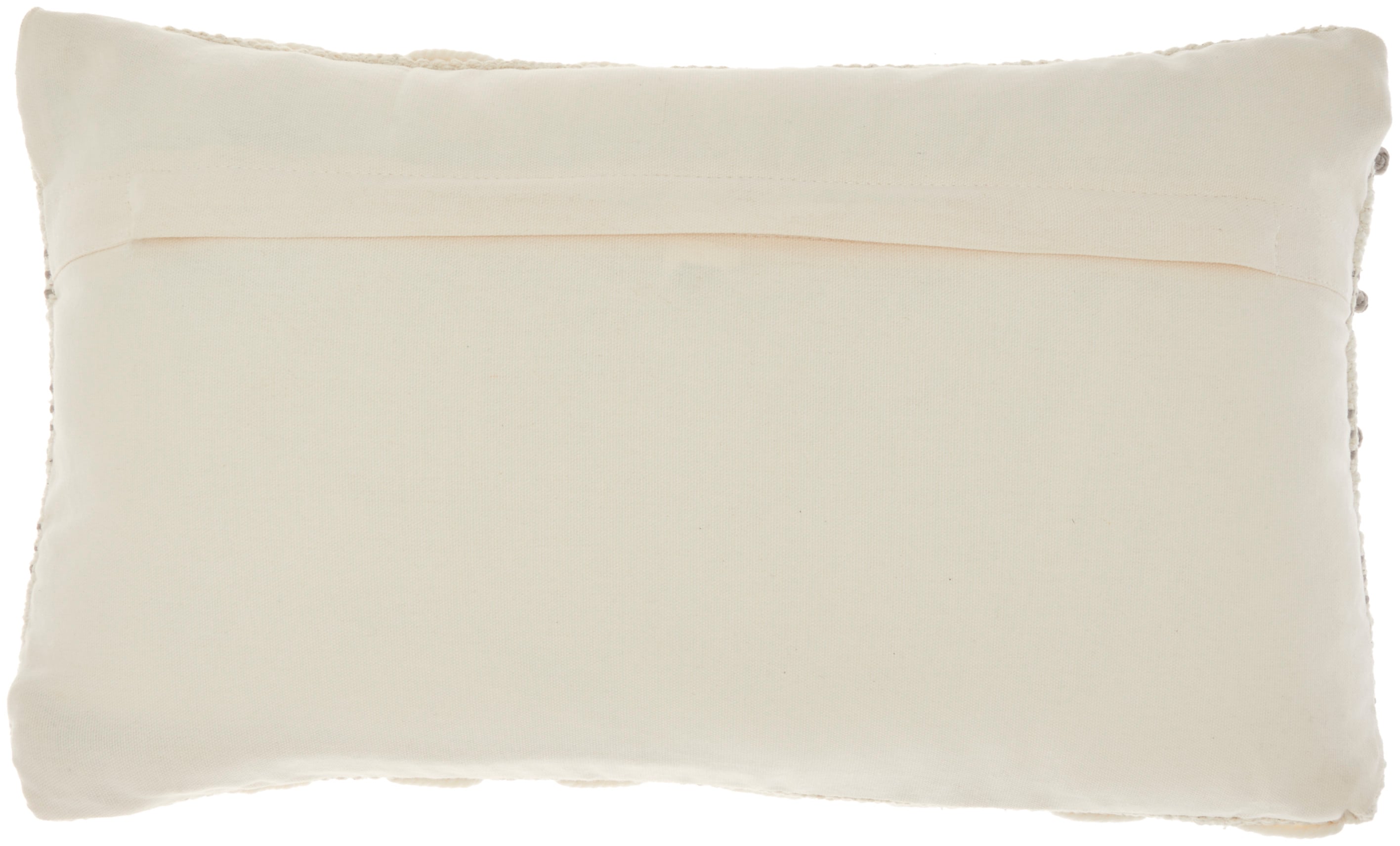Light Gray and Ivory Woven Rectangular Throw Pillow