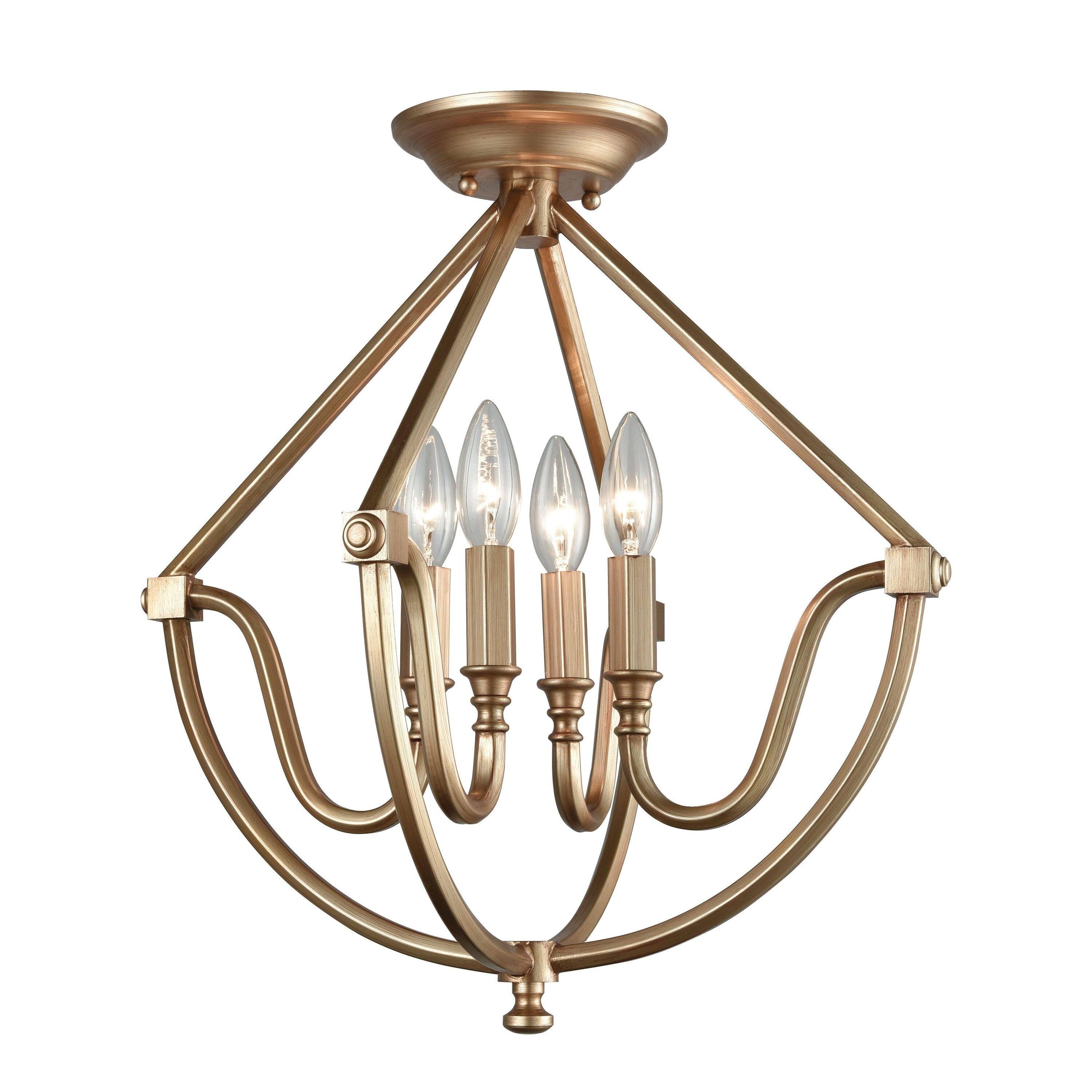 Westmore by ELK Lighting LW-2023260600770 Marietta 4 -Light 16-in Multiple finishes Gold Semi Flush Mount Light
