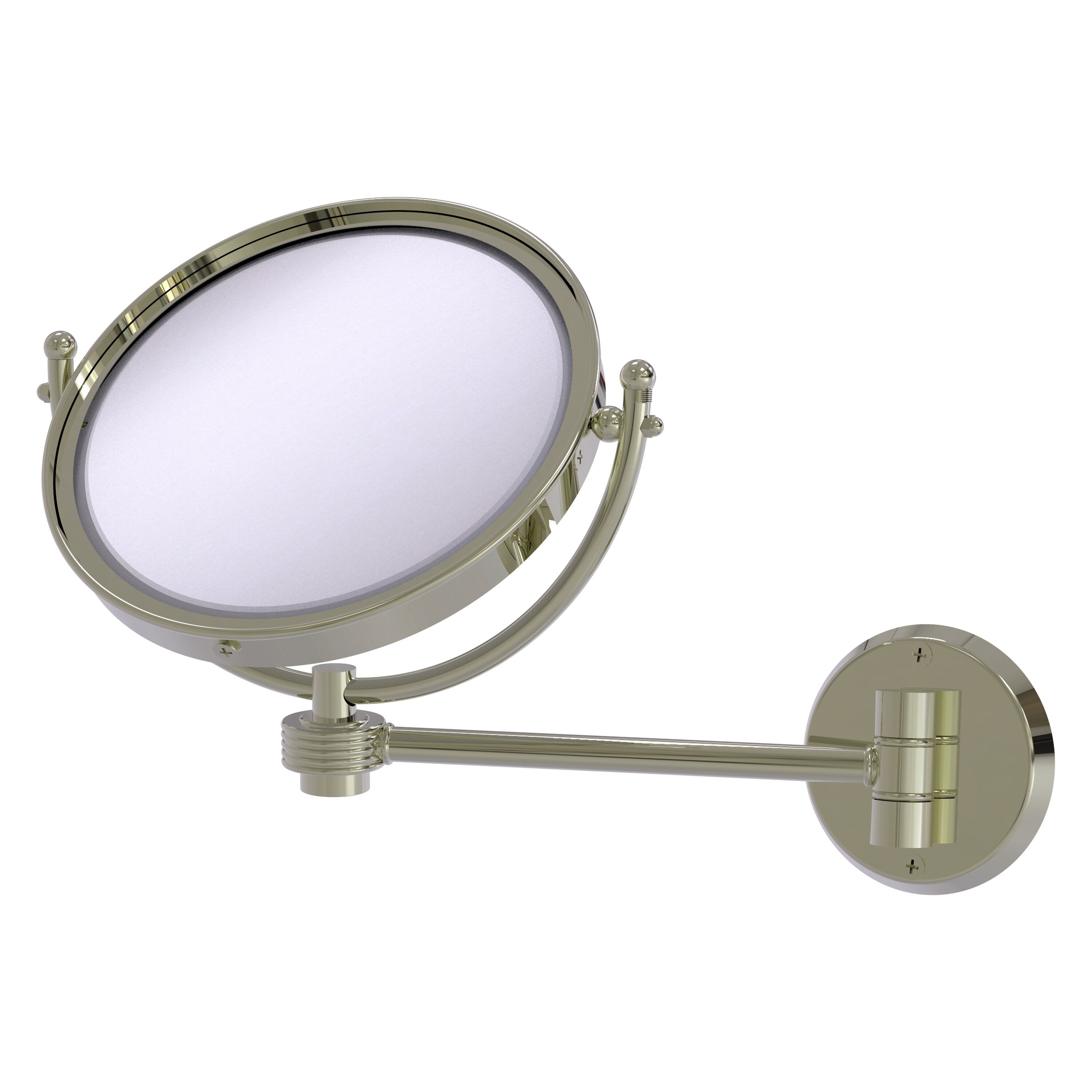 8-in x 10-in Polished Gold Double-sided 3X Magnifying Wall-mounted Vanity Mirror | - Allied Brass WM-5G/3X-PNI
