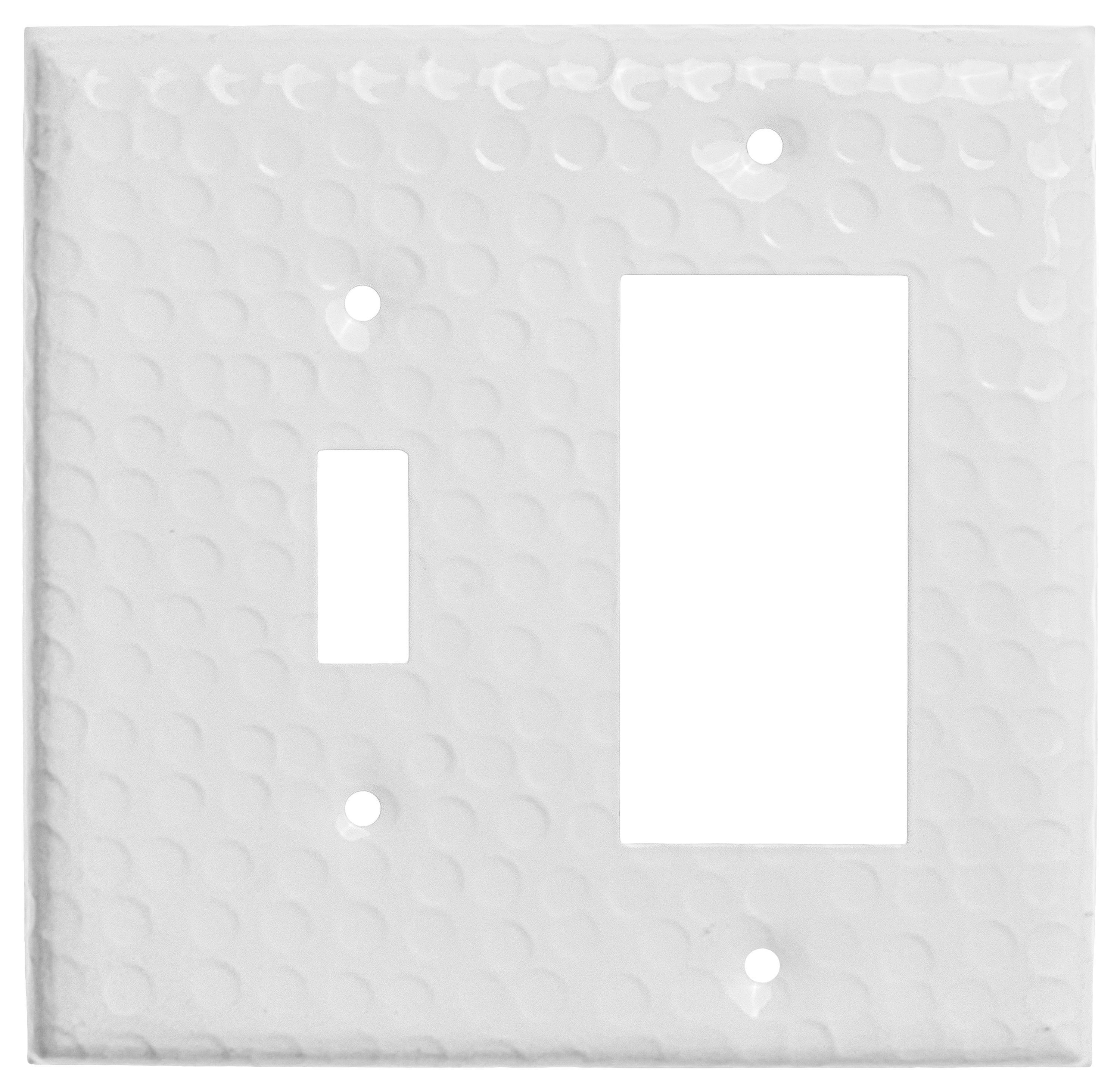 Monarch Abode 19011 2 -Gang Standard Size Classic White Metal Indoor Decorator Wall Plate