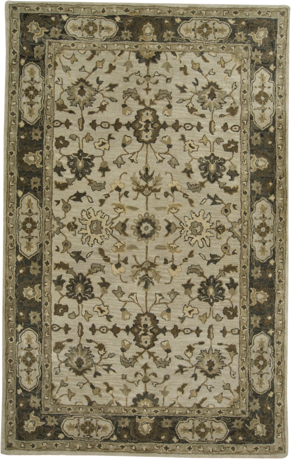 Eaton Traditional Gray and Taupe Hand-Tufted Wool Area Rug 8' x 11'