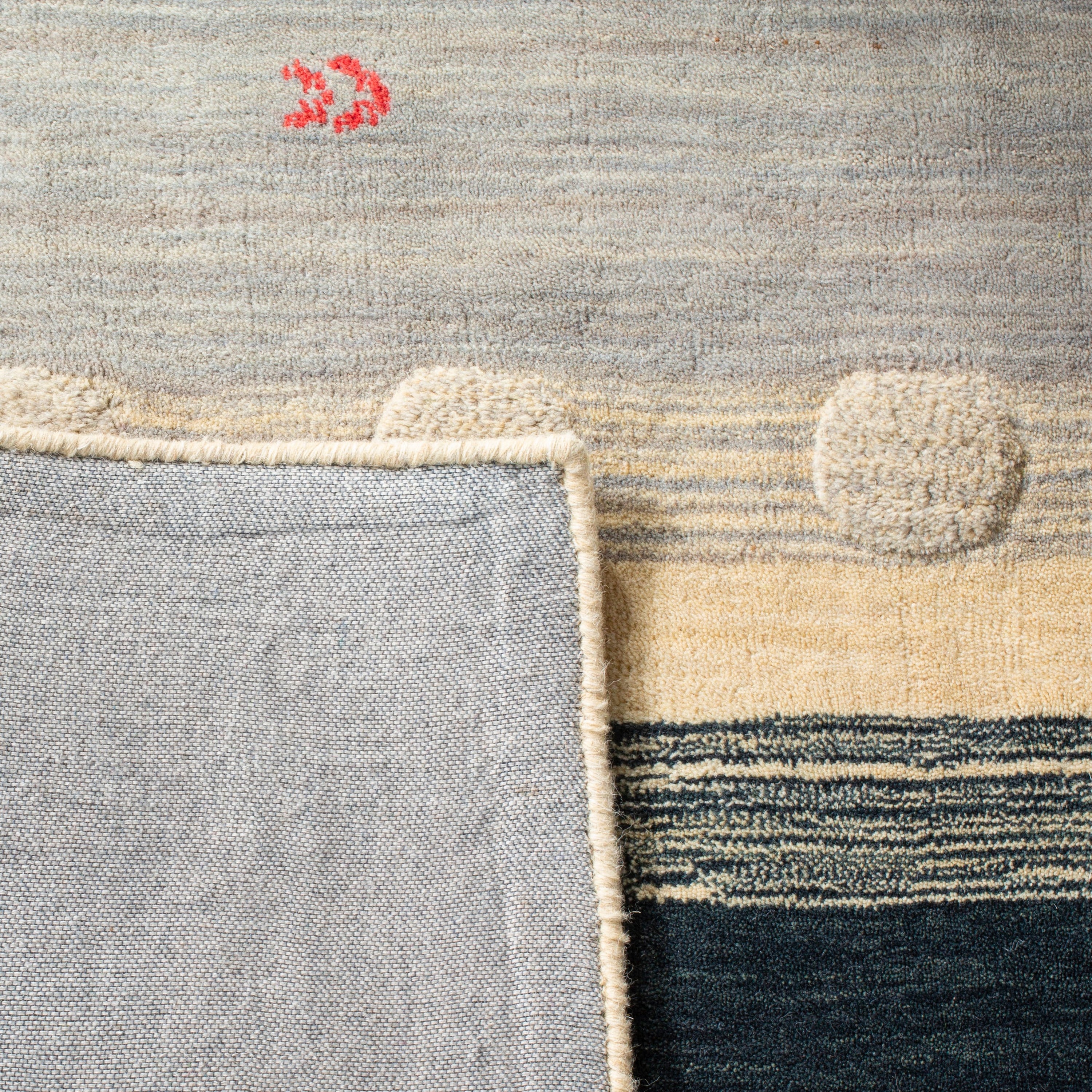 Hand-Knotted Gray Wool Reversible Area Rug, 3' x 5'