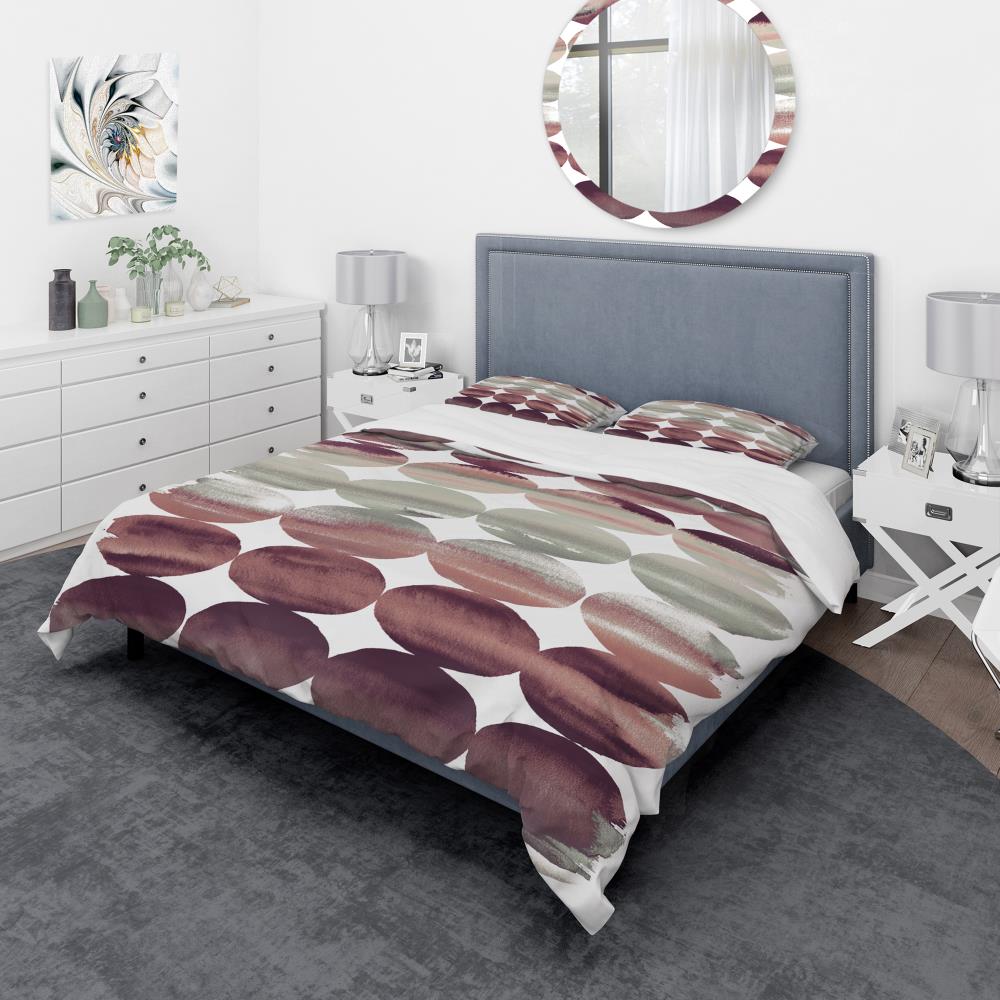 Designart BED30722-Q 3 -Piece Purple Queen Duvet cover Set
