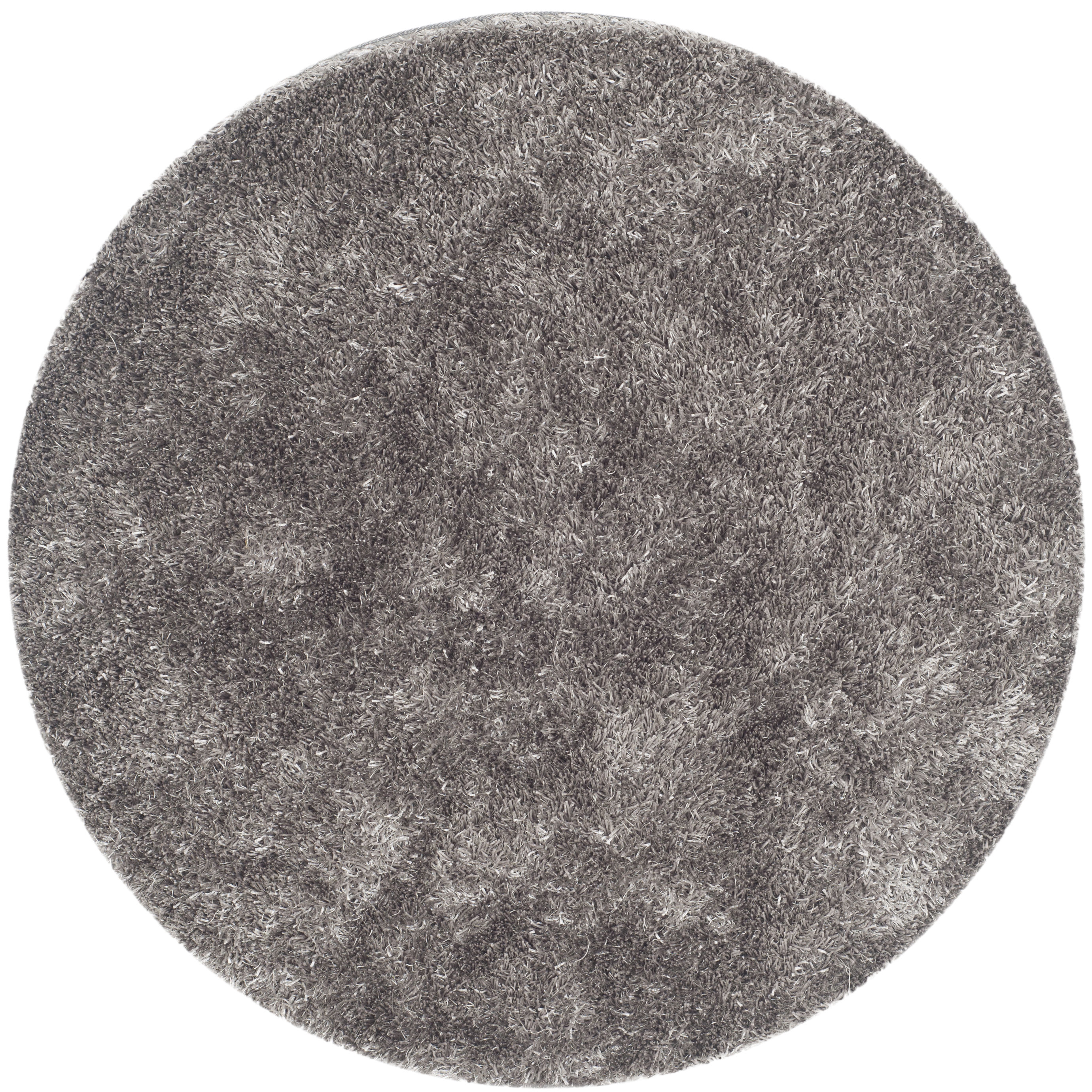 Safavieh SG531-8080-5R New Orleans Shag 5 x 5 (ft) Tufted Polyester Gray Round Indoor Solid Area rug