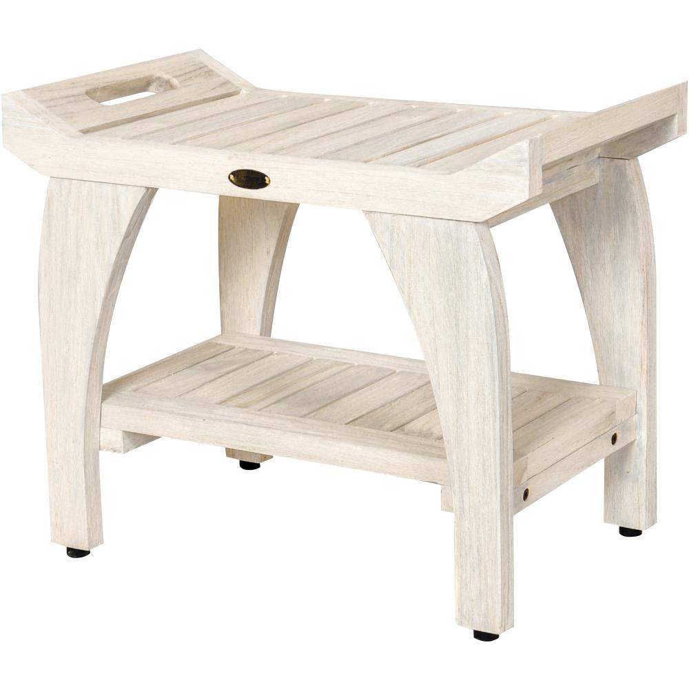 CoastalVogue White Wood Freestanding Shower Chair at Lowes.com