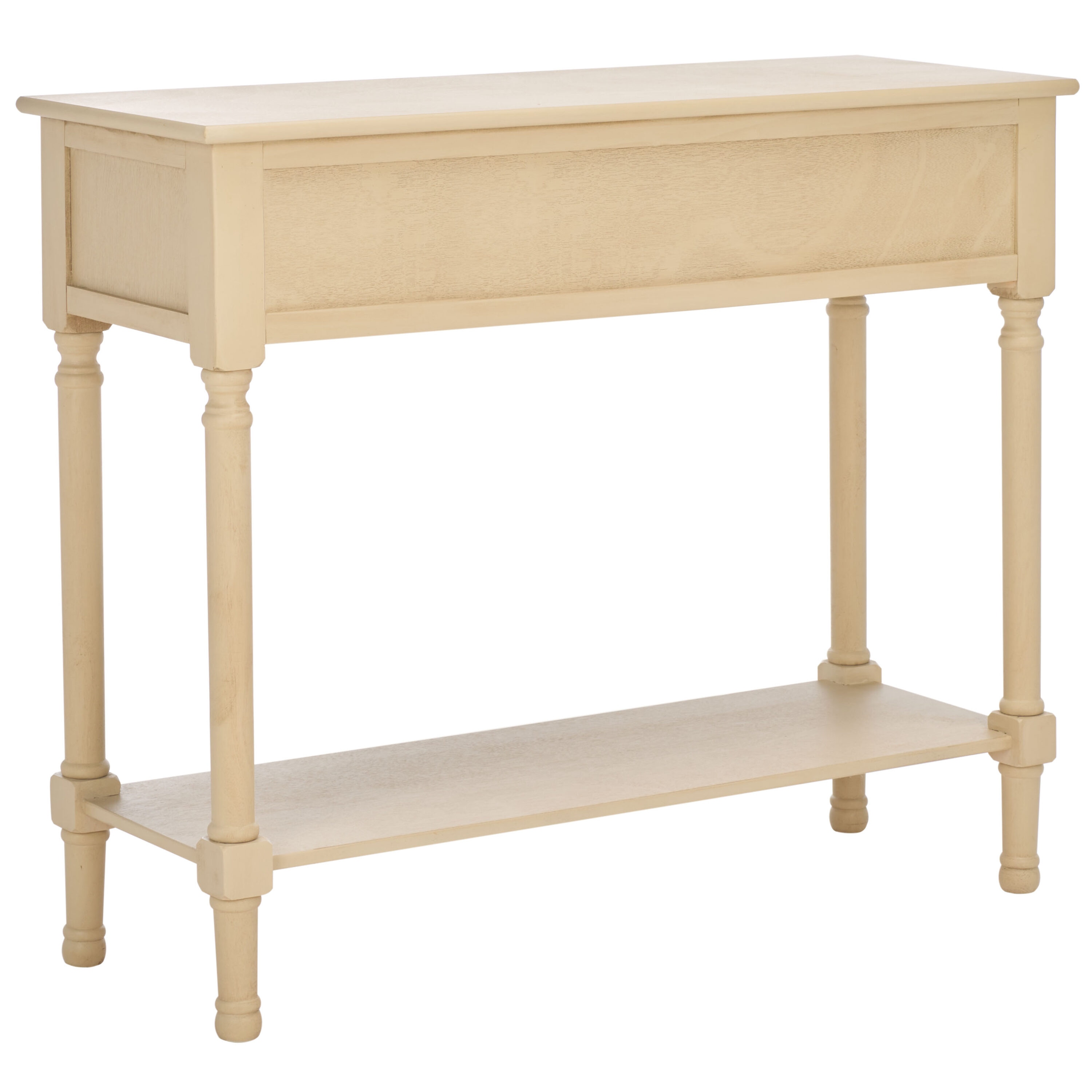 Natural Wood and Metal 2-Drawer Console Table