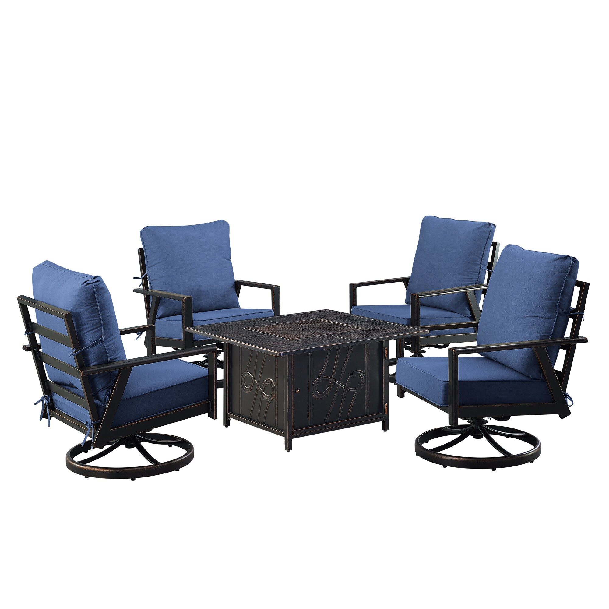 Oakland Living LUX4CHREGISBLCUA Patio-Conversation-Sets - View #4