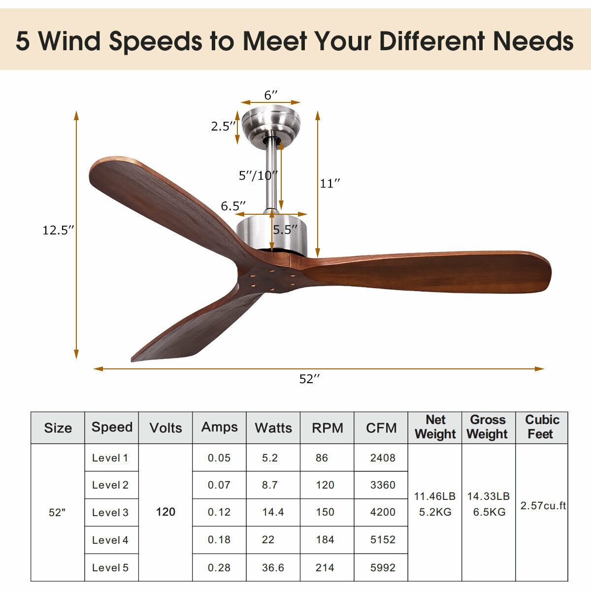 Forclover WYL2-C5201BN Ceiling-Fans - View #8
