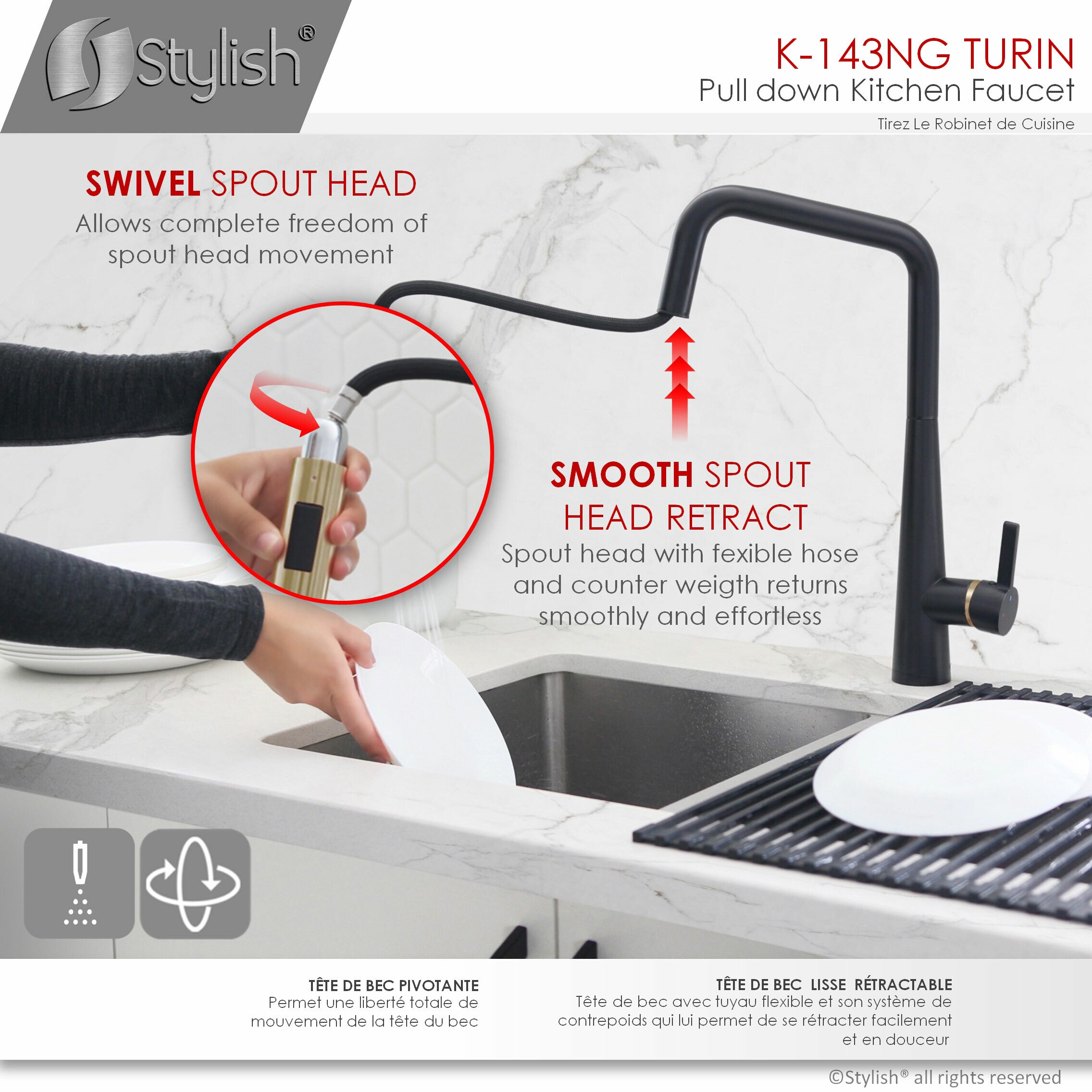 Stylish K-143NG Kitchen-Faucets - View #6