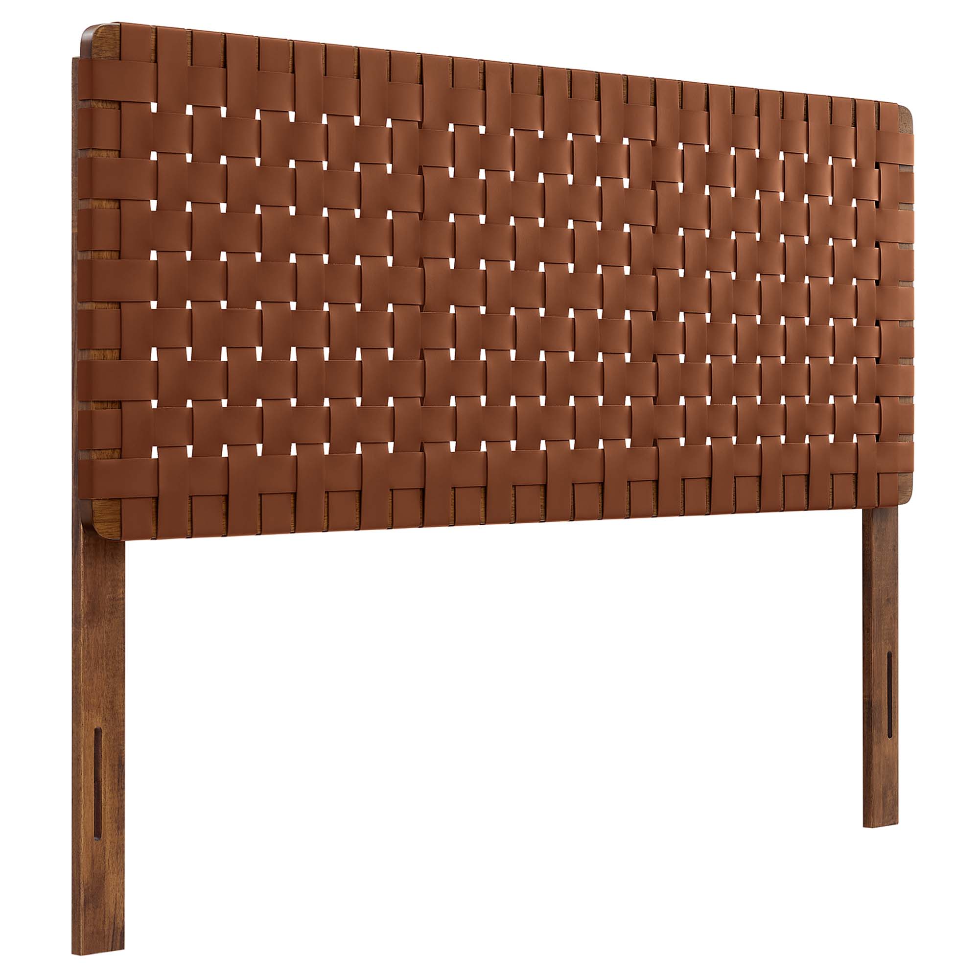 Modway - Sparta Weave Vegan Leather Queen Headboard in Walnut Brown