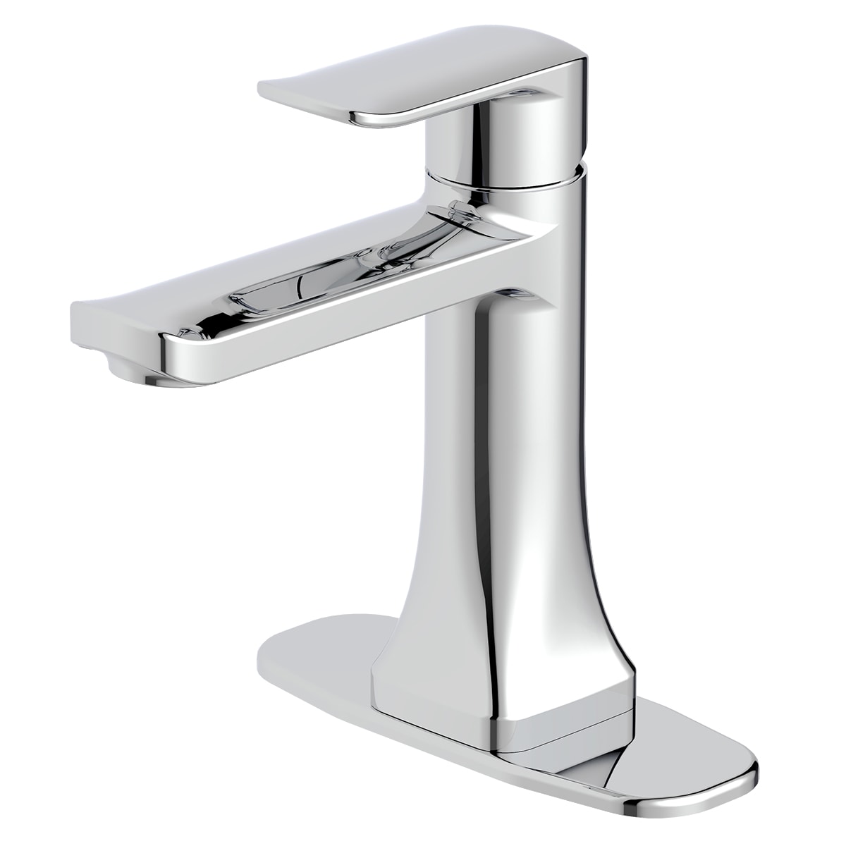 allen roth Dunmore Chrome 1-handle Single Hole WaterSense Mid-arc  Bathroom Sink Faucet with Drain with Deck Plate in the Bathroom Sink  Faucets department at