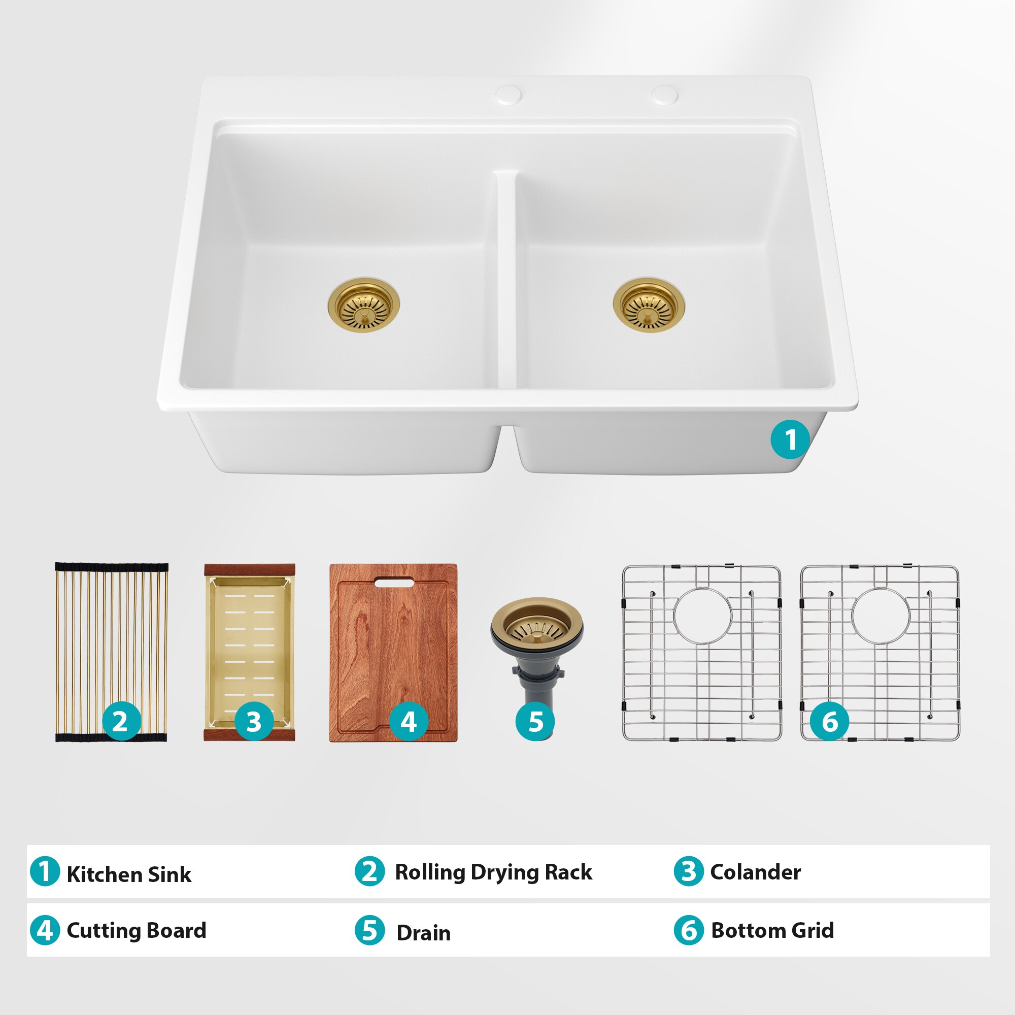 LIVIZA TLY-QZ353535 Kitchen-Sinks - View #3