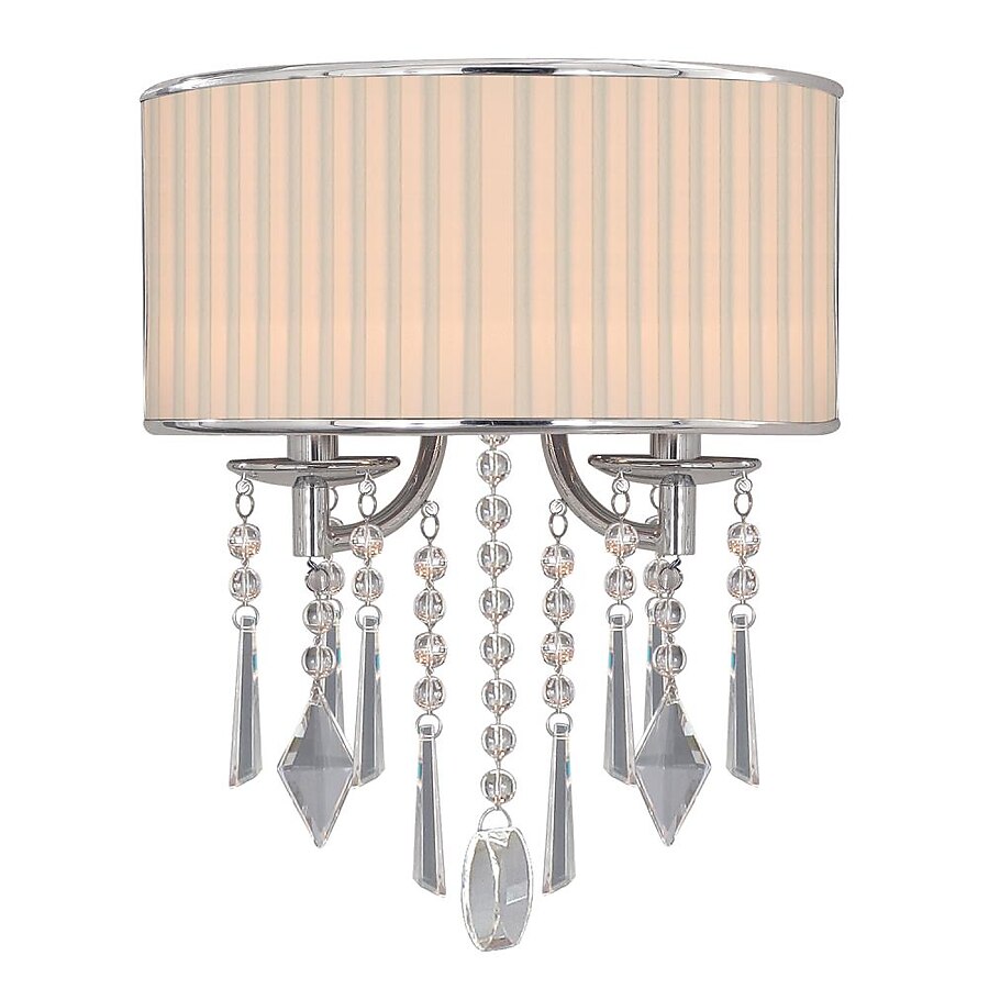 Golden Lighting Echelon 12.25-in W 2-Light Chrome Glam Wall Sconce Golden Lighting Echelon 12.25-in W 2-Light Chrome Glam Wall Sconce