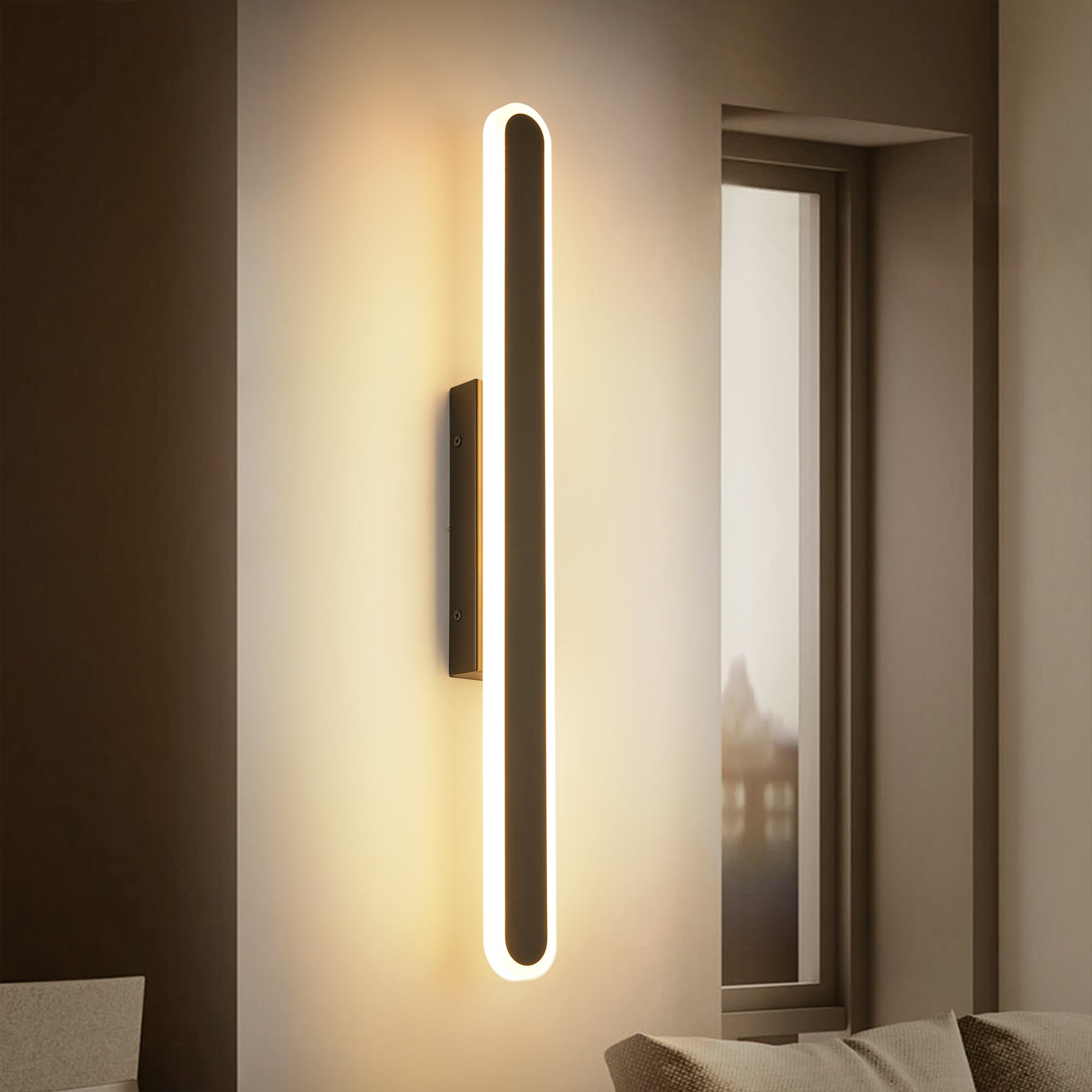 Rennnsan WS810148568 Cruce 23.8-in 1 -Light Matte Black Integrated LED Modern/contemporary Vanity light bar