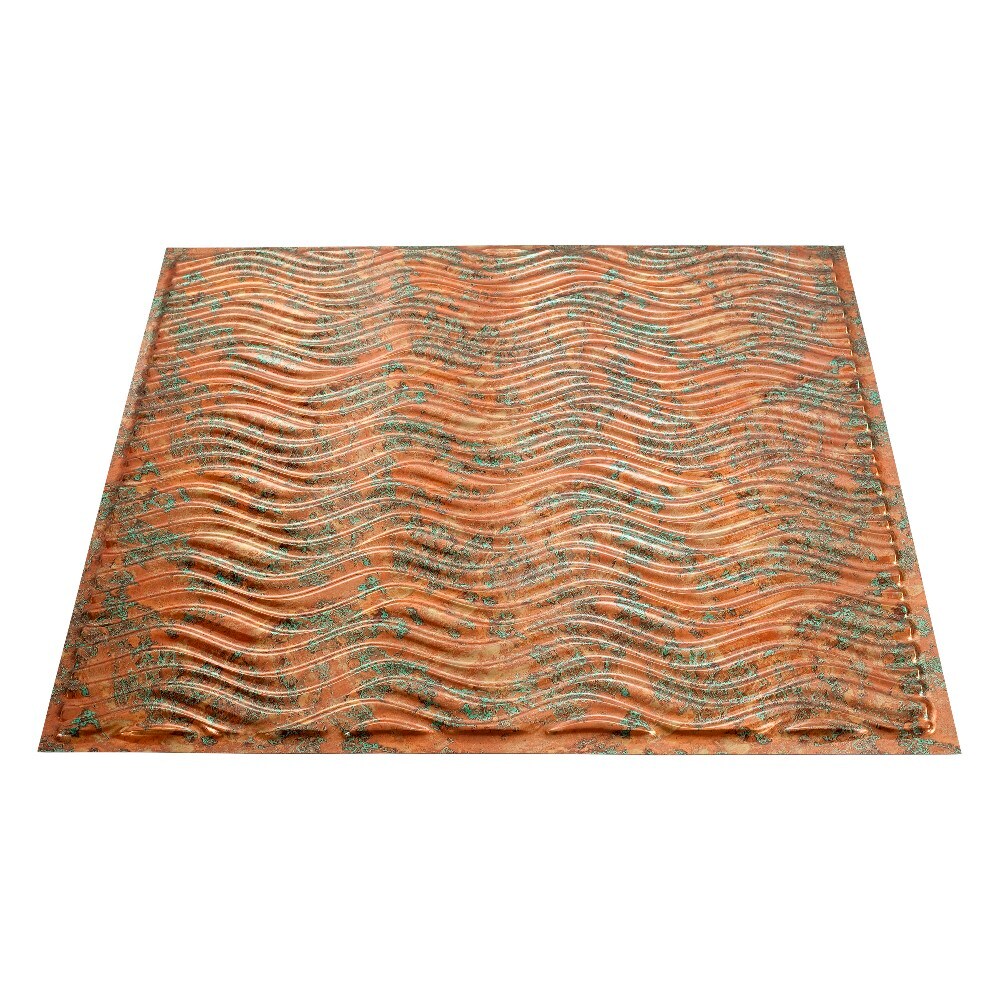 Fasade G76-11 24-in x 24-in Current Horizontal Copper Fantasy PVC Surface-mount Ceiling Tile (1-Pack, 4-sq ft / Case)