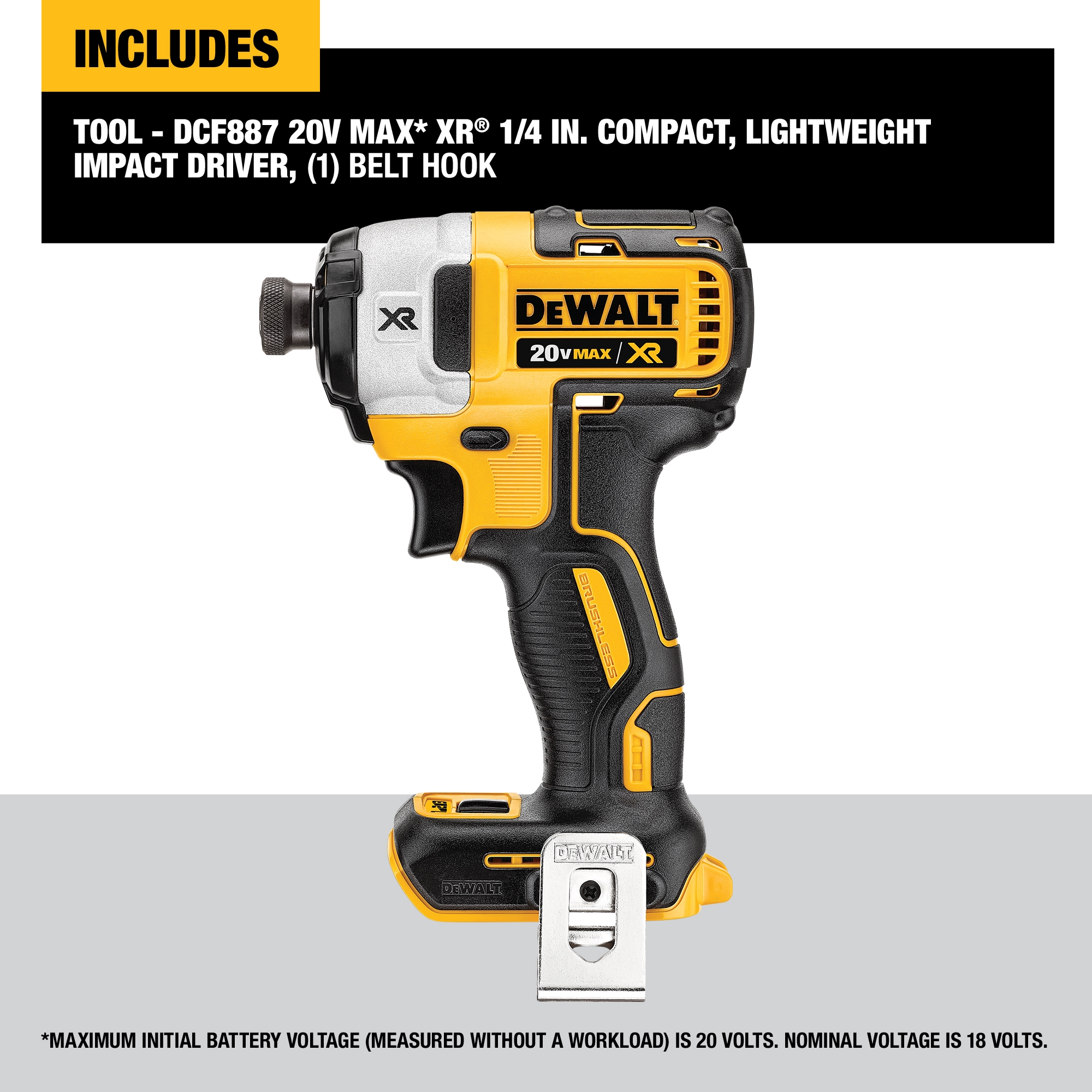 DEWALT XR 20-volt Max 1/4-in Brushless Cordless Impact Driver in the Impact  Drivers department at