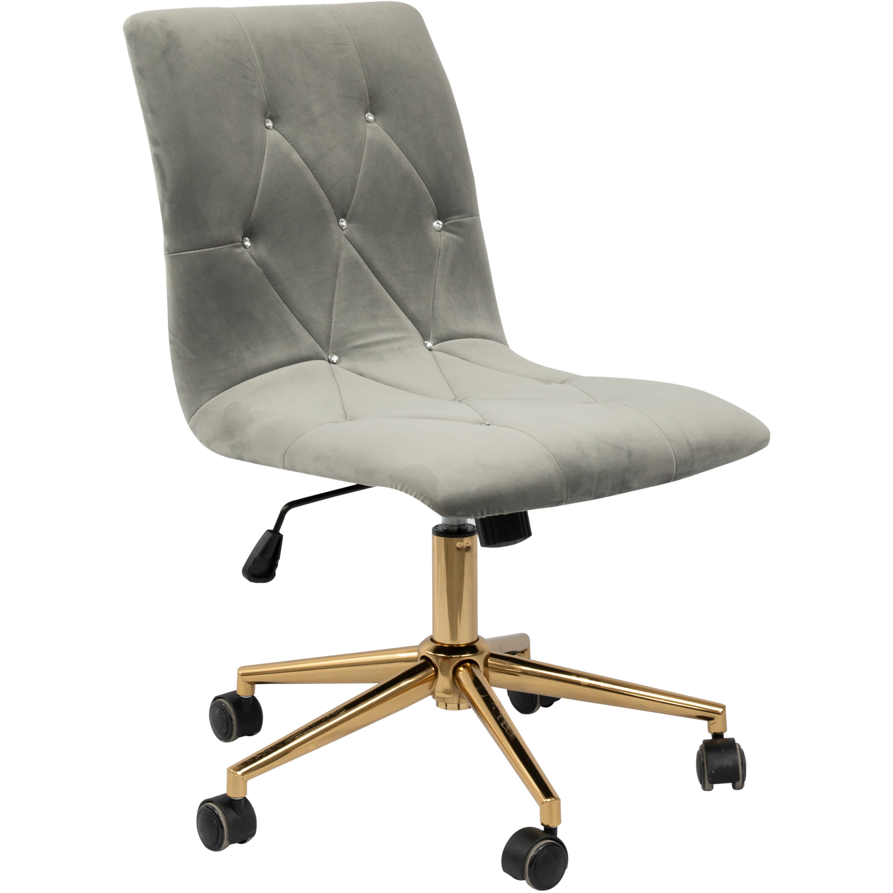 Velvet Adjustable Height Ergonomic Office Chair Armless Swivel