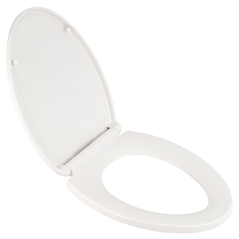White Elongated Slow-Close Toilet Seat with EverClean Surface