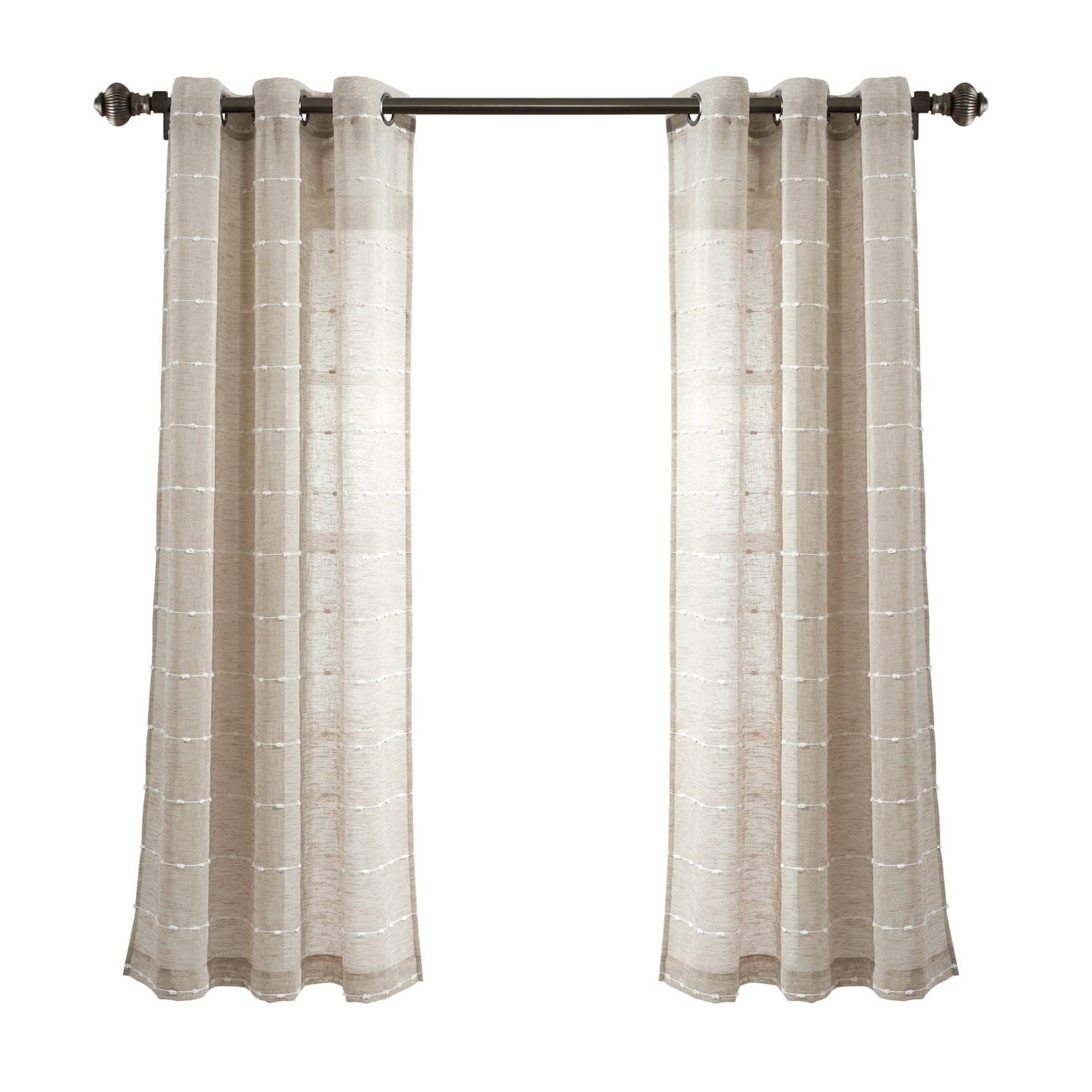 Neutral Sheer Polyester Grommet Window Curtain Panels 38" x 63"