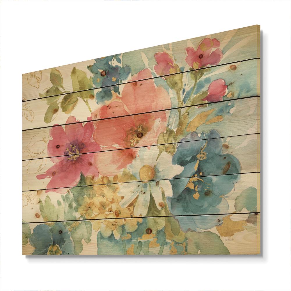 Designart 36-in H x 46-in W Floral Wood Print at Lowes.com