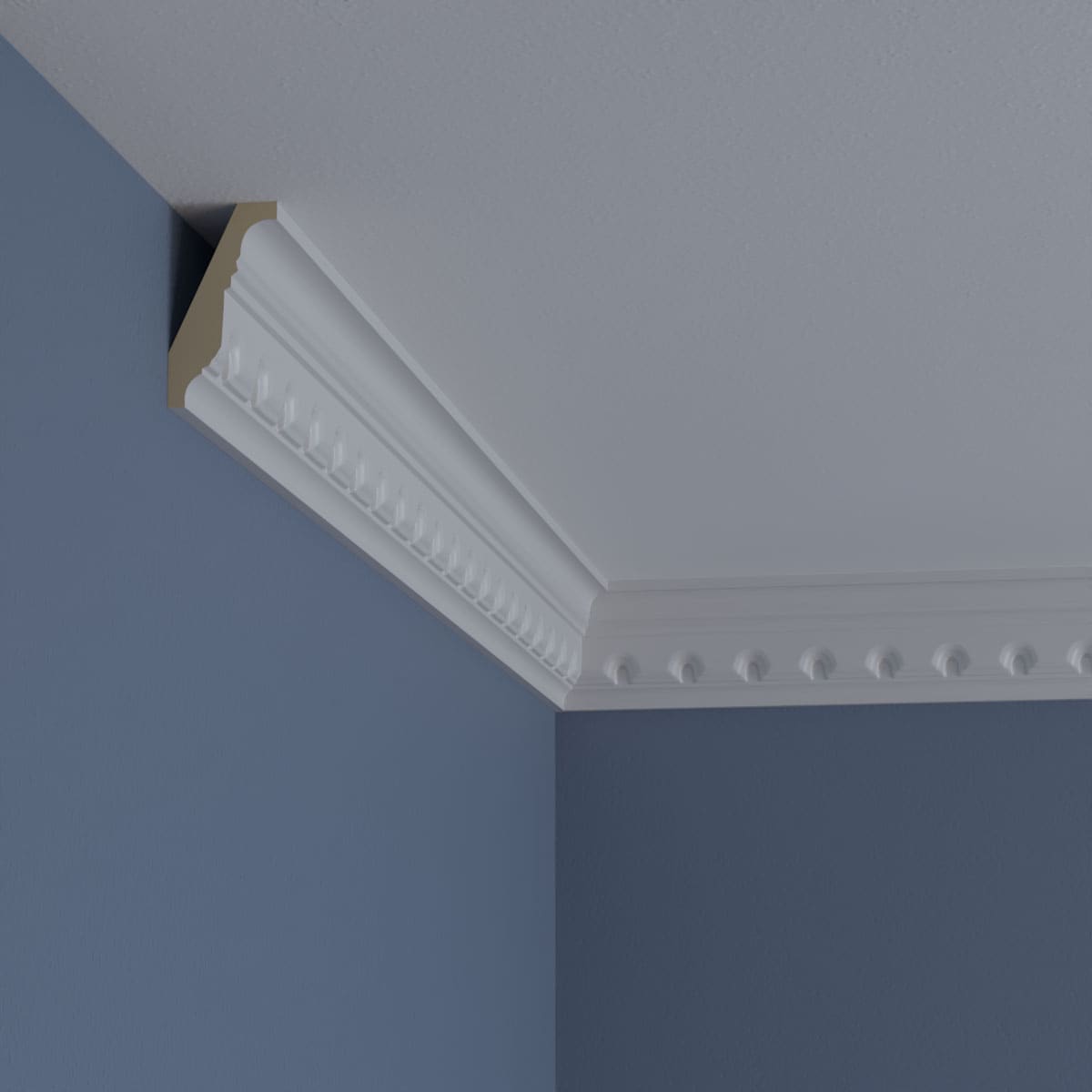 2 7/8"H x 1 1/2"P x 3 1/4"F x 94 1/2"L Dentil Crown Moulding