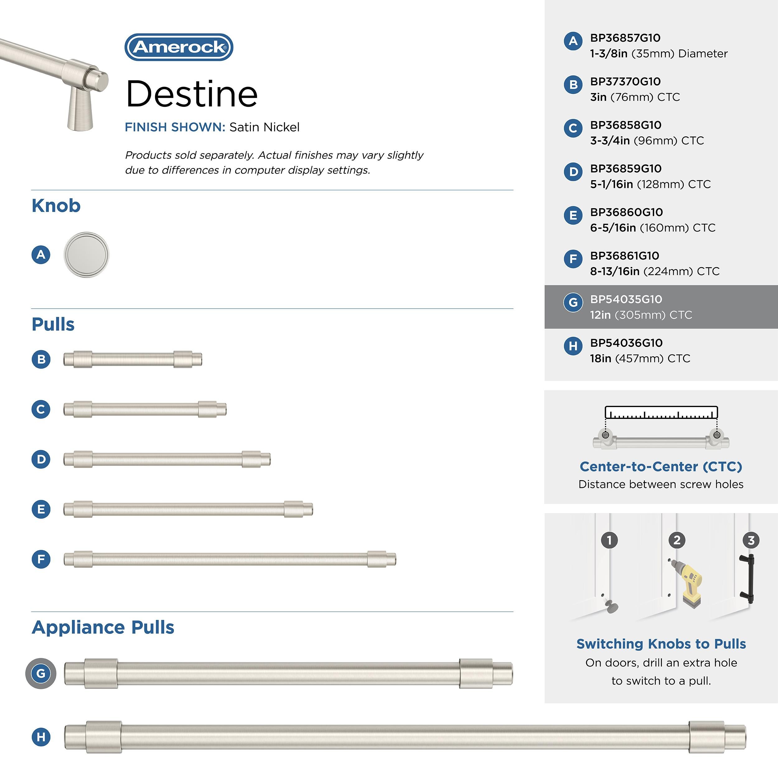 Amerock BP54035G10 Cabinet-Pulls - View #6