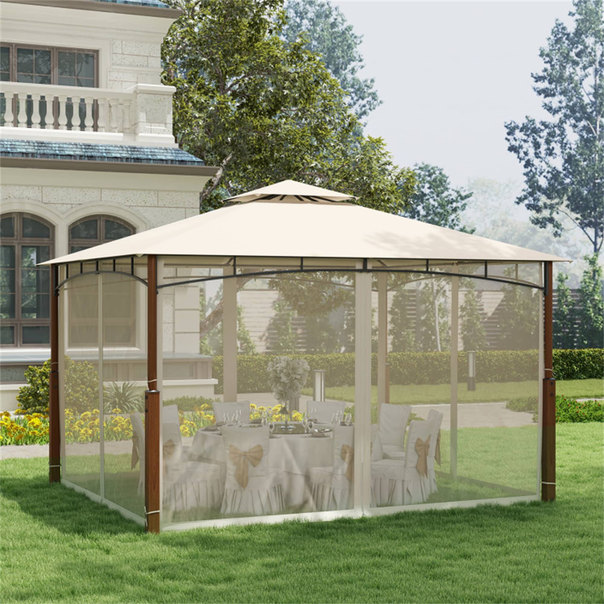 BABOOM BOM-11861BE-CO Wood-Resin-Gazebos - View #12