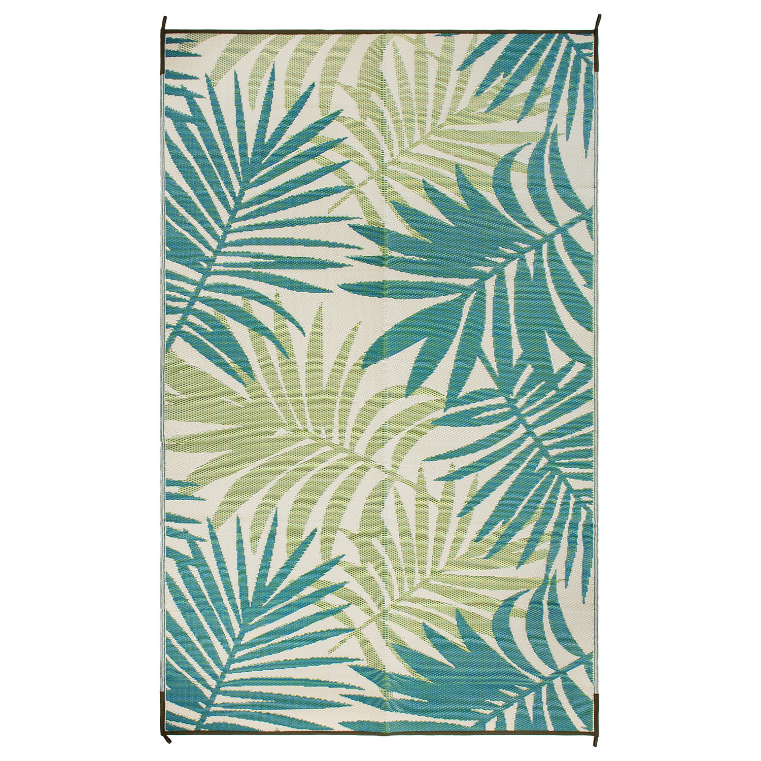 World Rug Gallery 6053GREEN9X18 Seville 8 x 18 (ft) Flatweave Green Rectangular Outdoor Floral/Botanical Tropical Pet Friendly Area rug