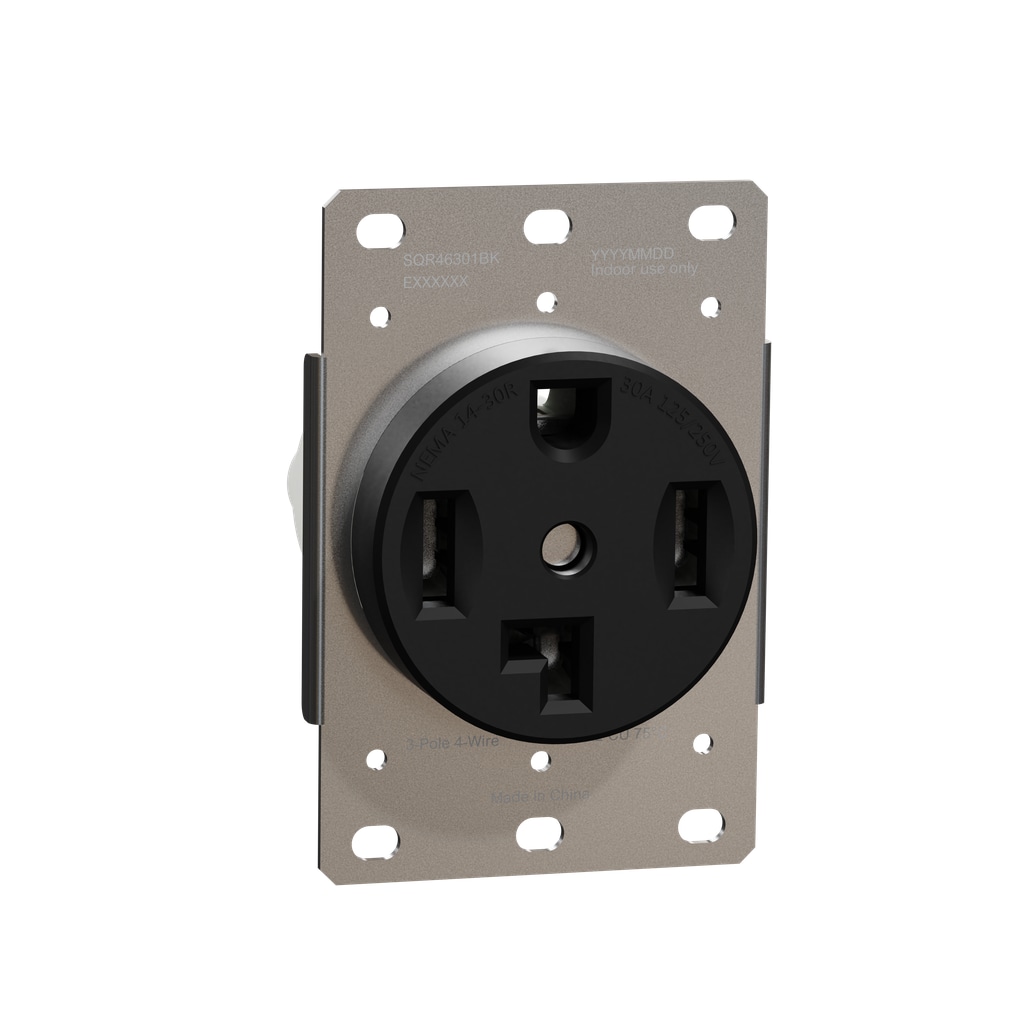 Square D X Series 30 -Amp 125/250-volt Residential/Commercial Round Dryer power outlet , Matte Black