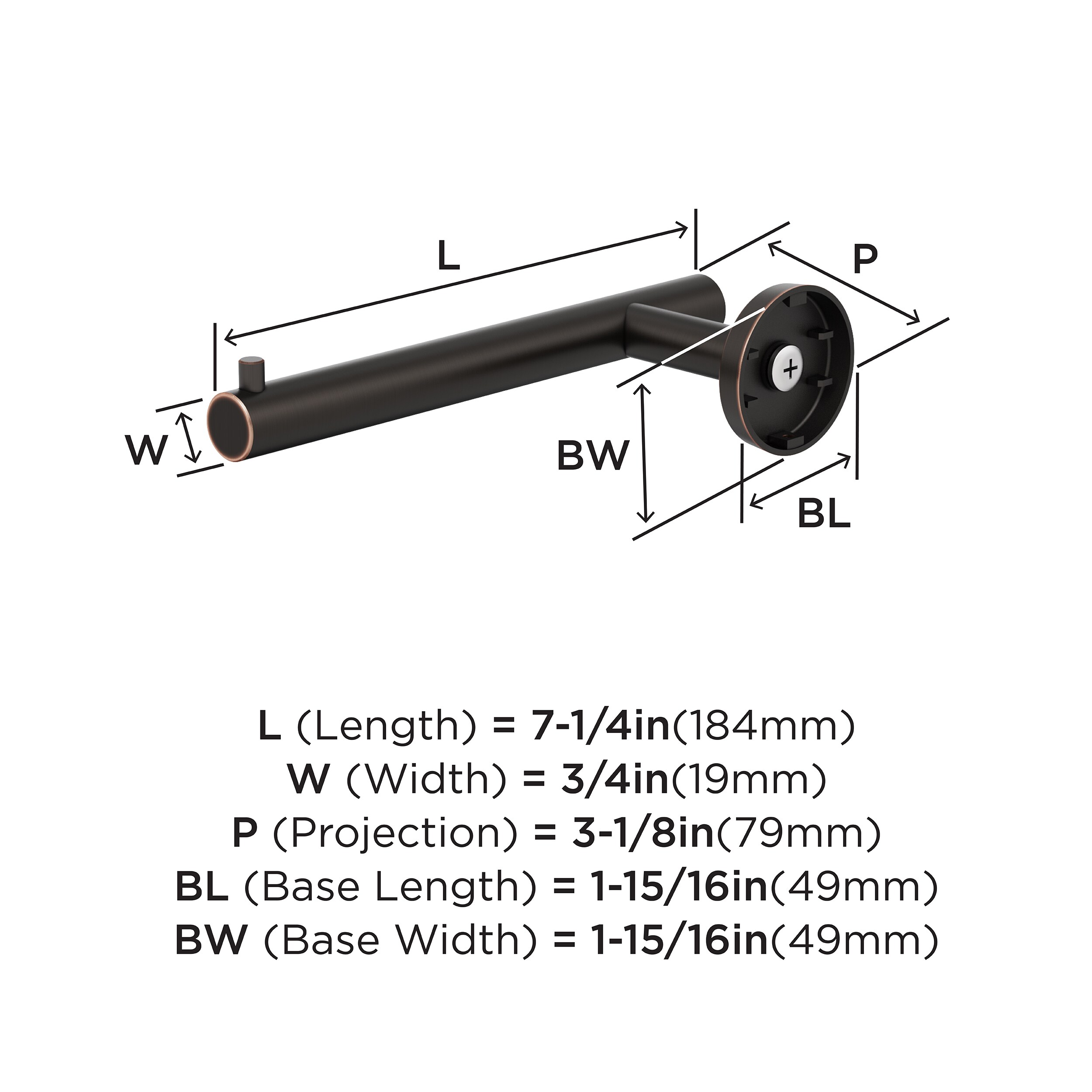 Oil Rubbed Bronze Modern Single Post Toilet Paper Holder