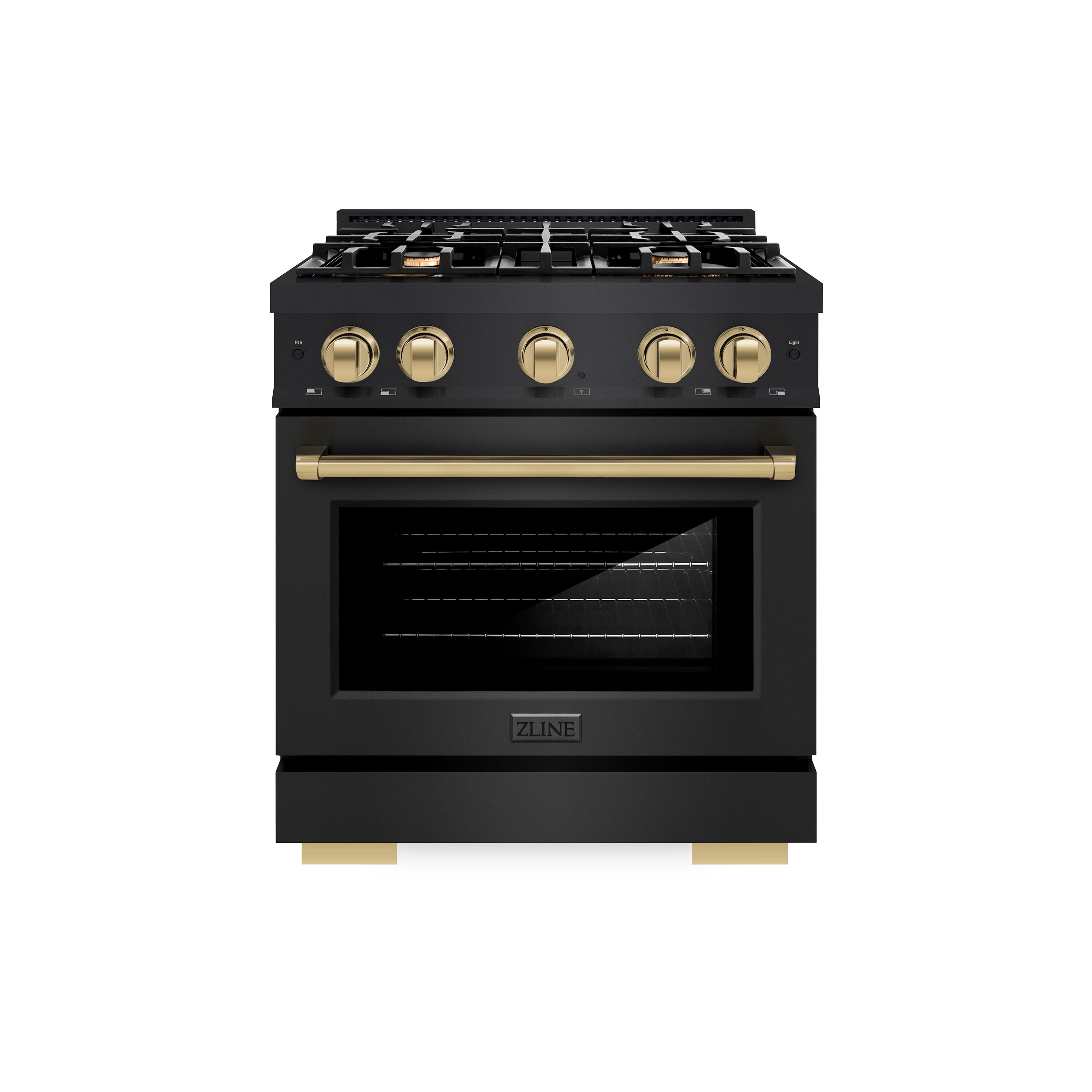 ZLINE KITCHEN & BATH HDRBZ-30-CB Select 30-in Standard 4 burners Convection Oven Freestanding Dual Fuel Range ( Black Stainless Steel, Champagne Bronze Accents )