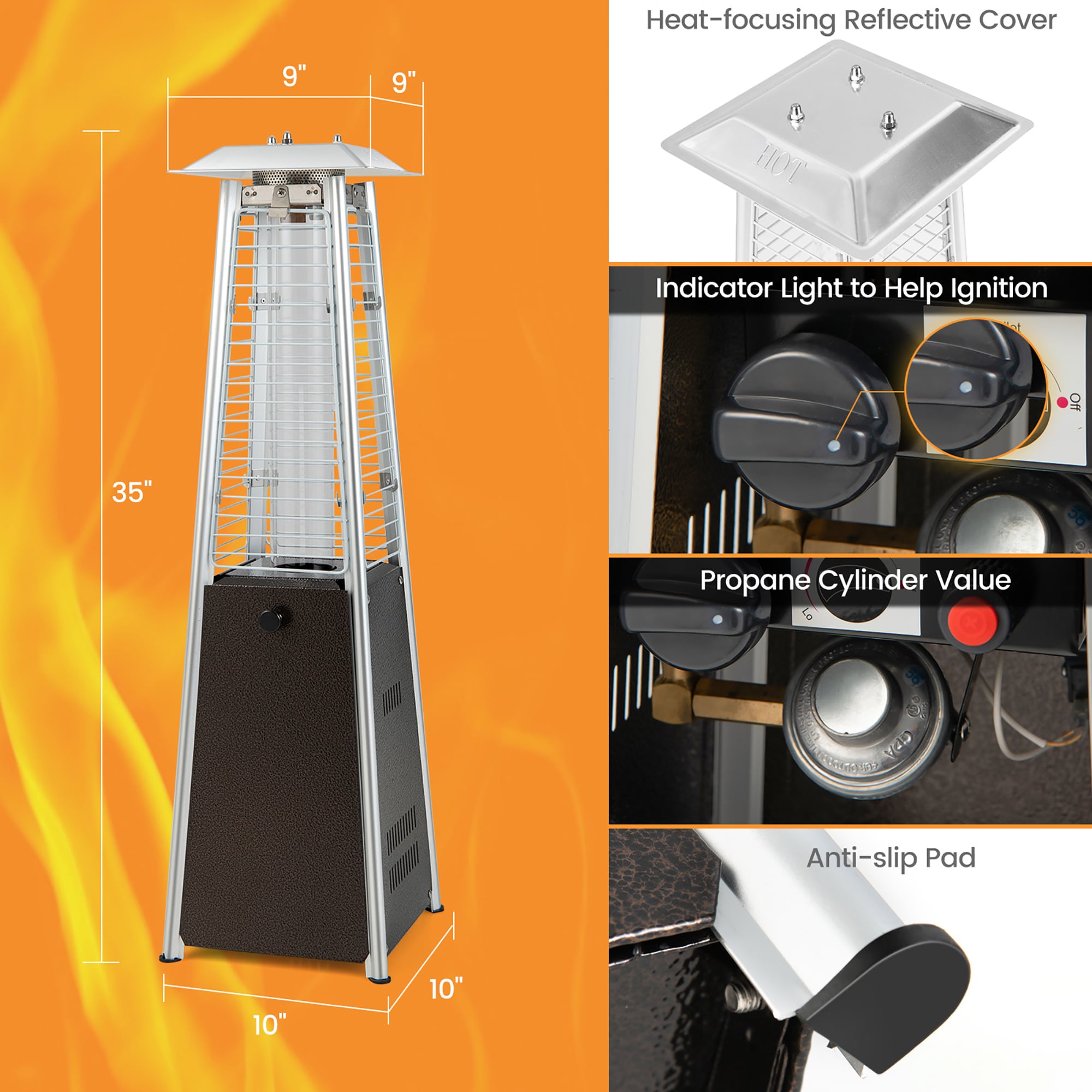 Costway LWS00847 Portable-Liquid-Propane-Heaters - View #2