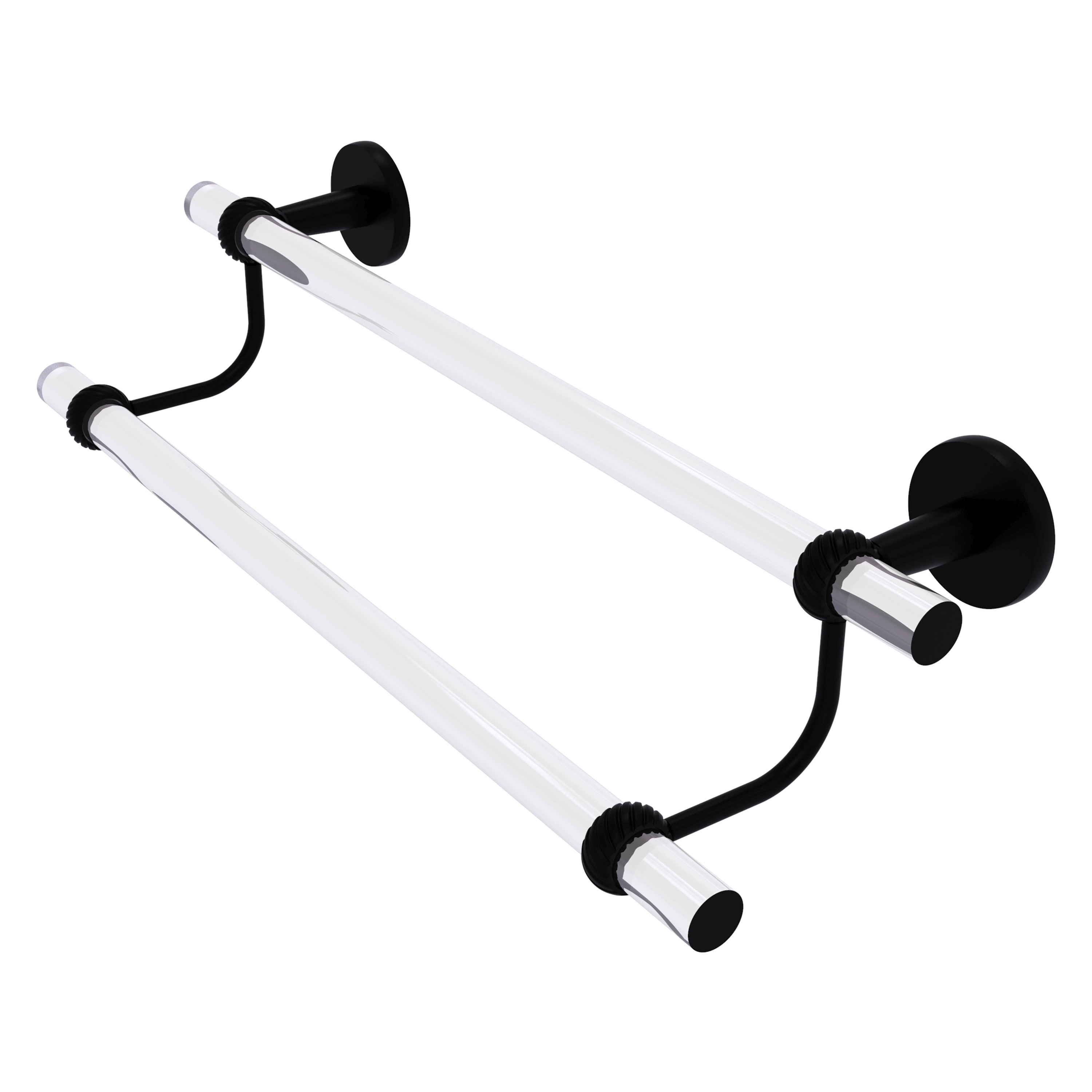 Allied Brass CV-72T-36-BKM Clearview 36-in double Matte Black Wall mount Double Towel Bar