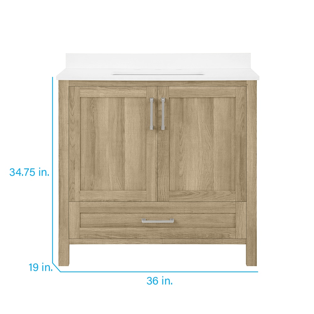 Style Selections Edwards 36-in Natural Oak Undermount Single Sink ...