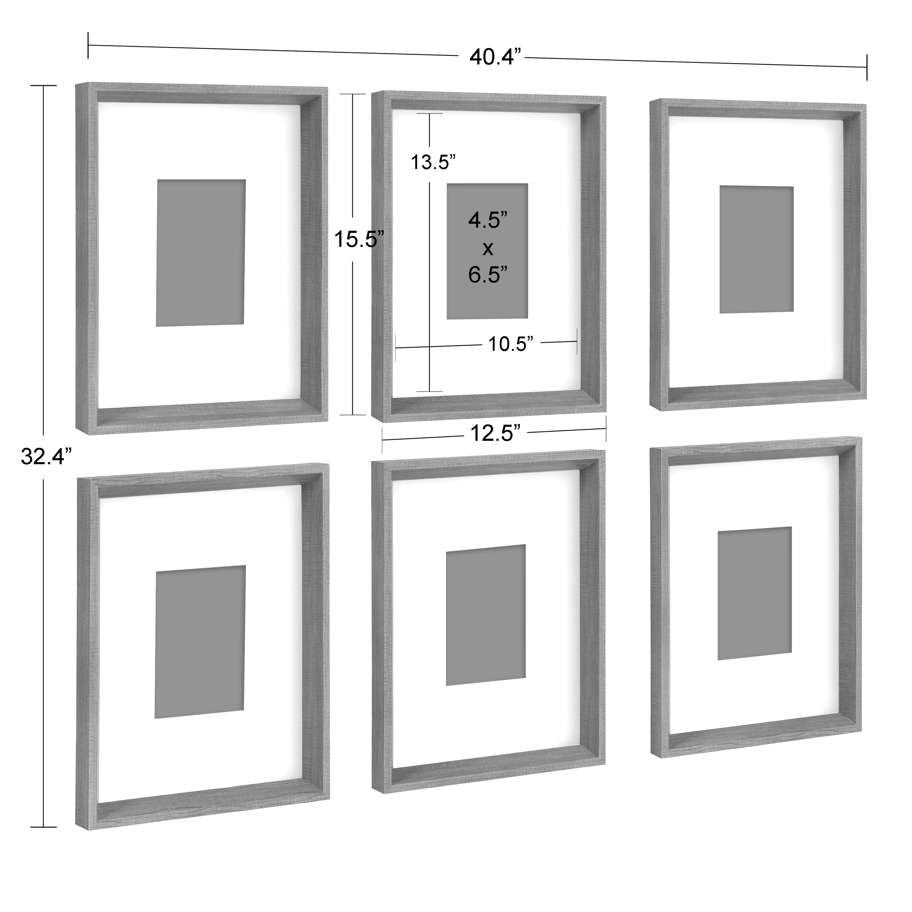 Kate and Laurel Calder Art Set Uniek Black Framed 15.43-in H x 12.4-in ...