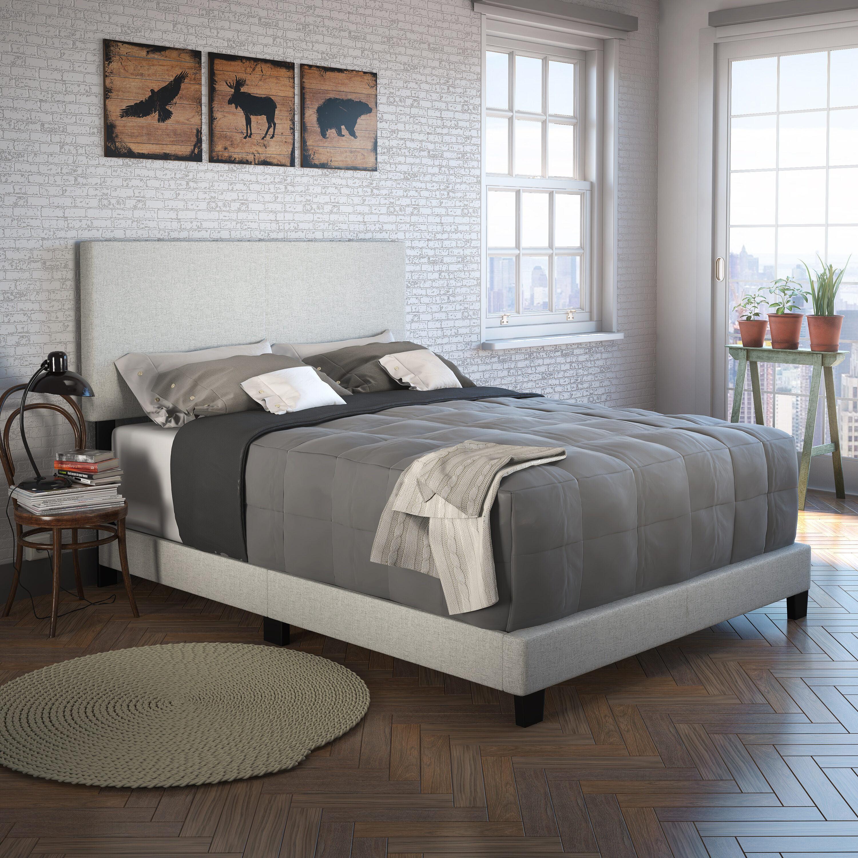 PerformaRest MIL897DB Milan White Full Upholstered Platform Bed