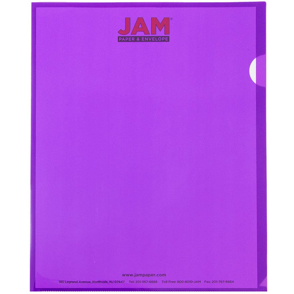 JAM Paper® Plastic Sleeves, 9 x 12, Purple, Dozen (38OSPU)