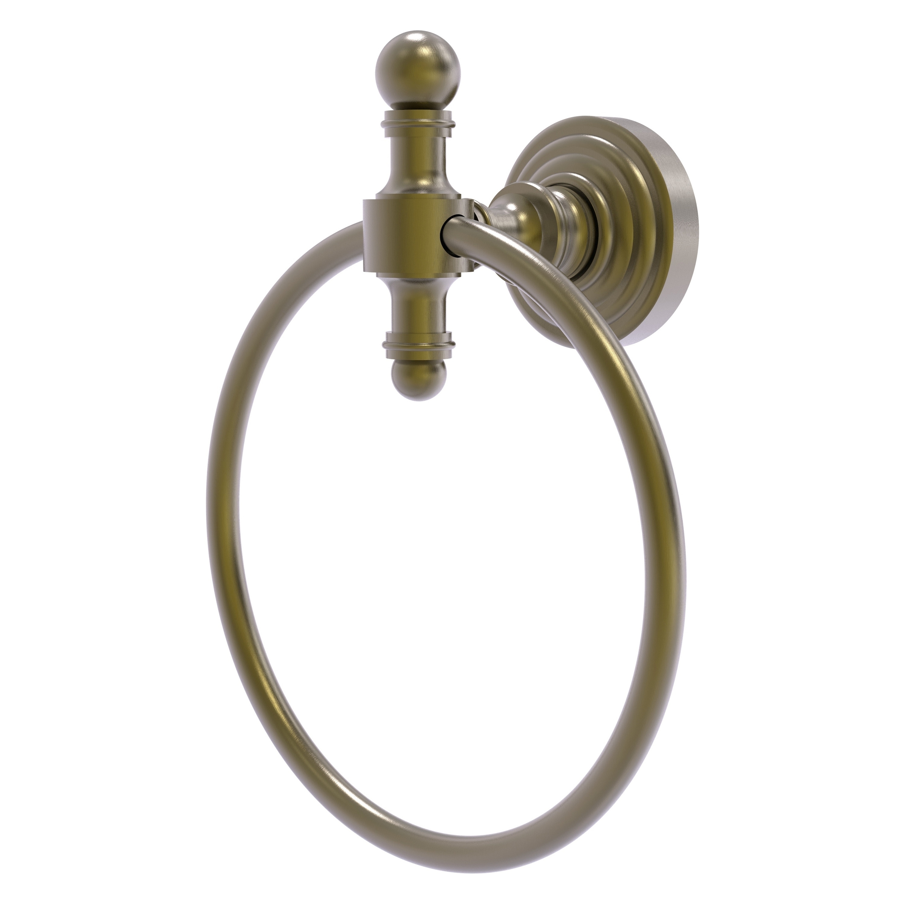 Allied Brass RW-16-ABR Retro Wave Antique Brass Wall mount Single Towel Ring