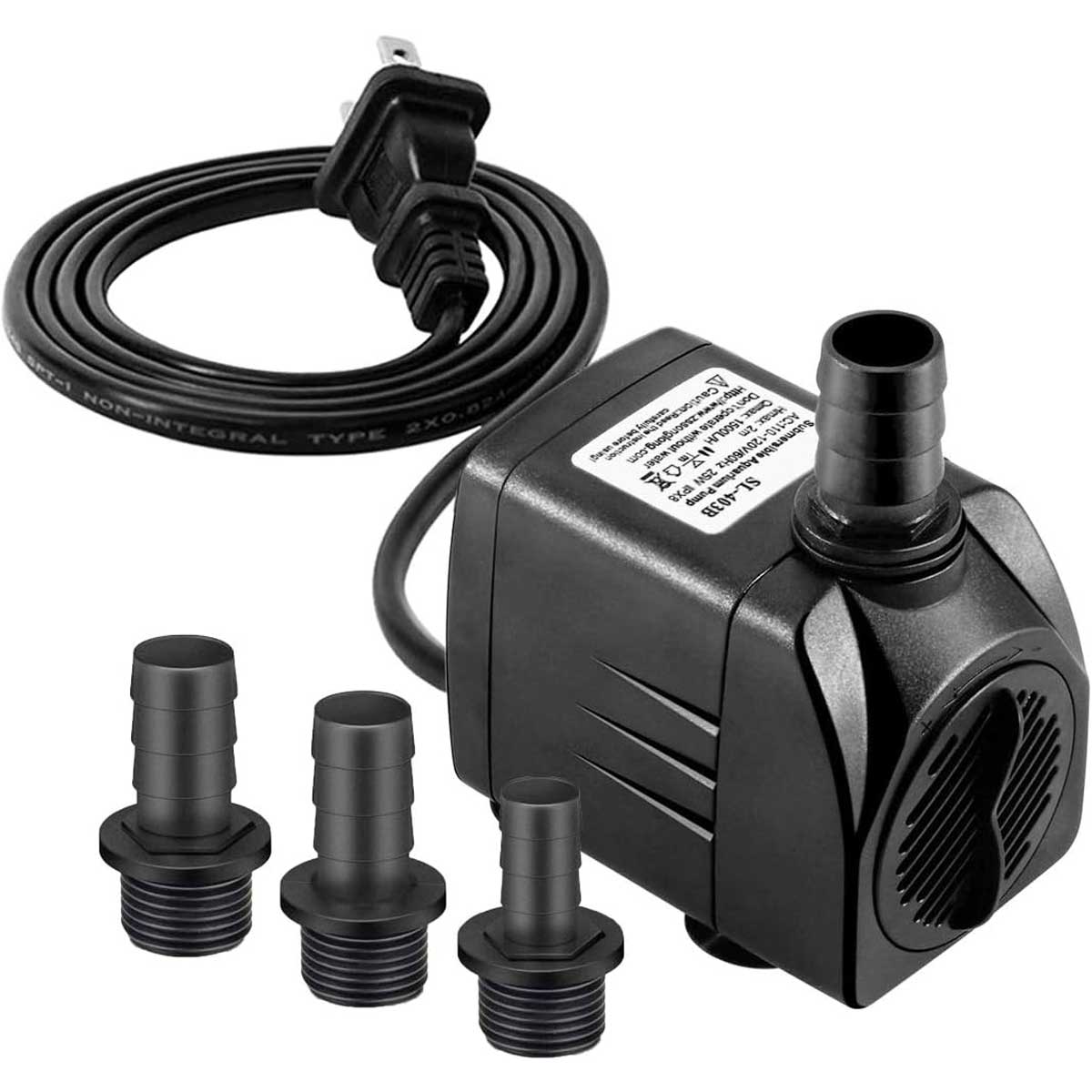 Aoibox LABAP2928 Submersible Pump 400GPH Ultra Quiet with Over Heating Protection 6 5ft High Lift for Fountains Hydroponics Ponds Aquariums