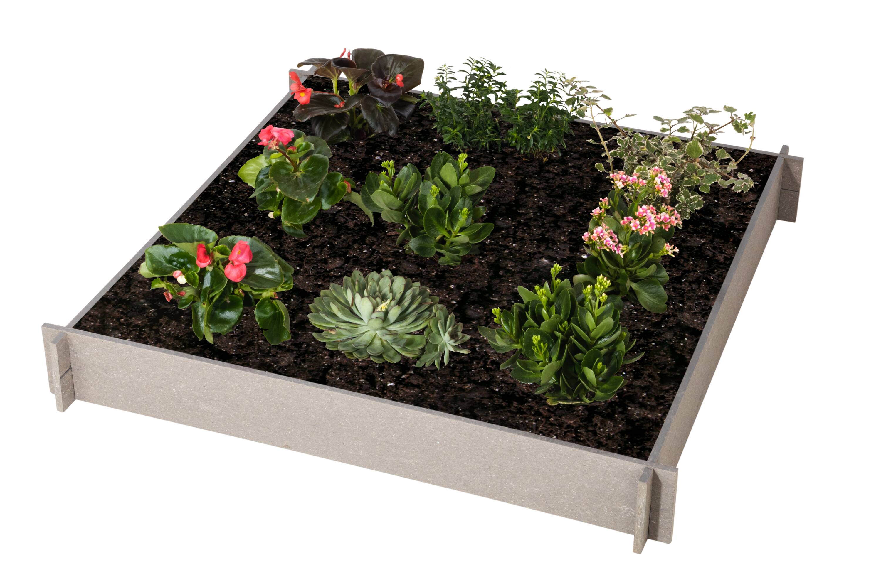 Vioscapes V-FB3X3ST10 7.5-cu ft 36-in W x 36-in L x 10-in H Stone Grey Composite Raised Garden Bed