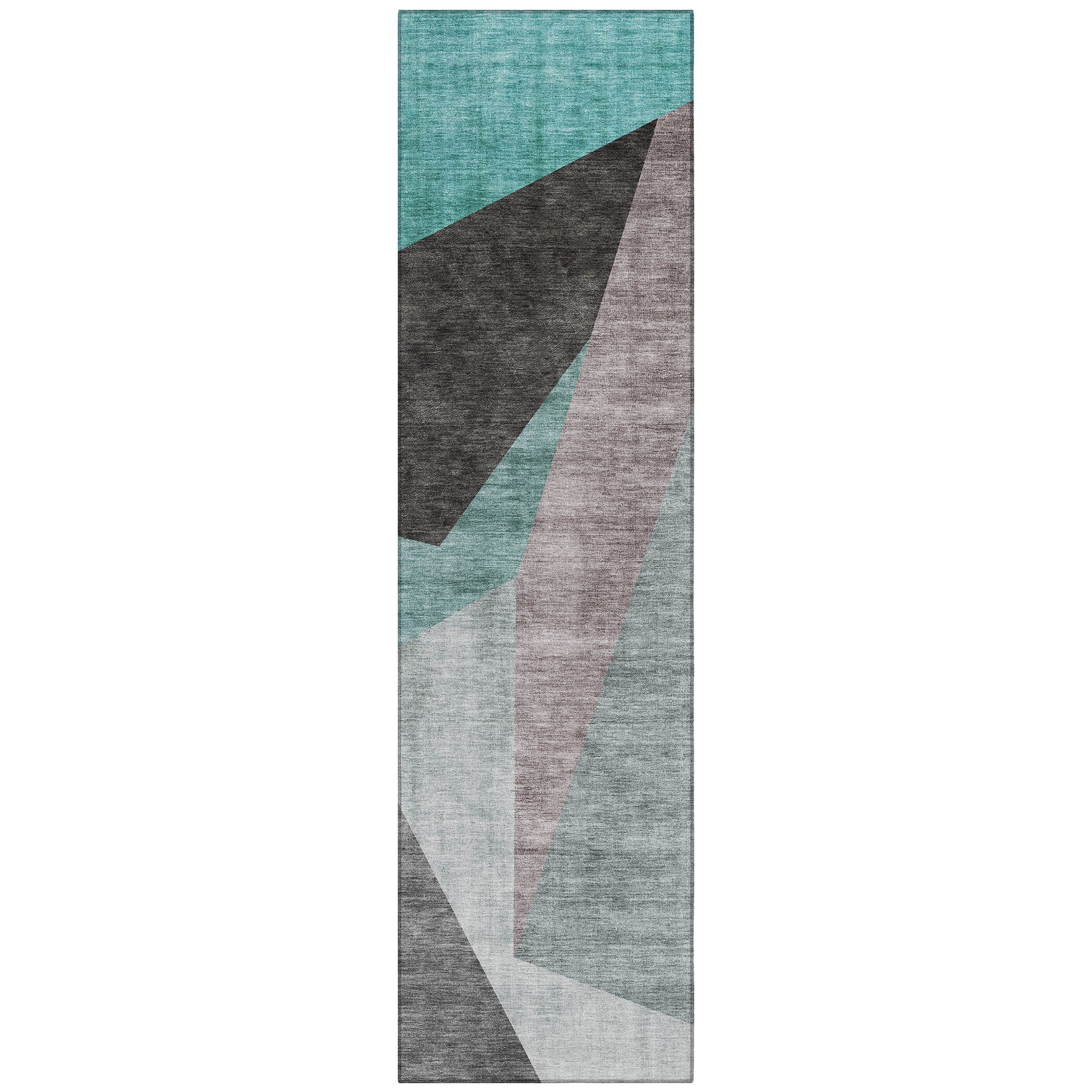 Addison Rugs ACN716TE2X8 Chantille ACN716TE 2 x 7 (ft) Polyester Teal Rectangular Indoor/Outdoor Geometric Machine washable Area rug